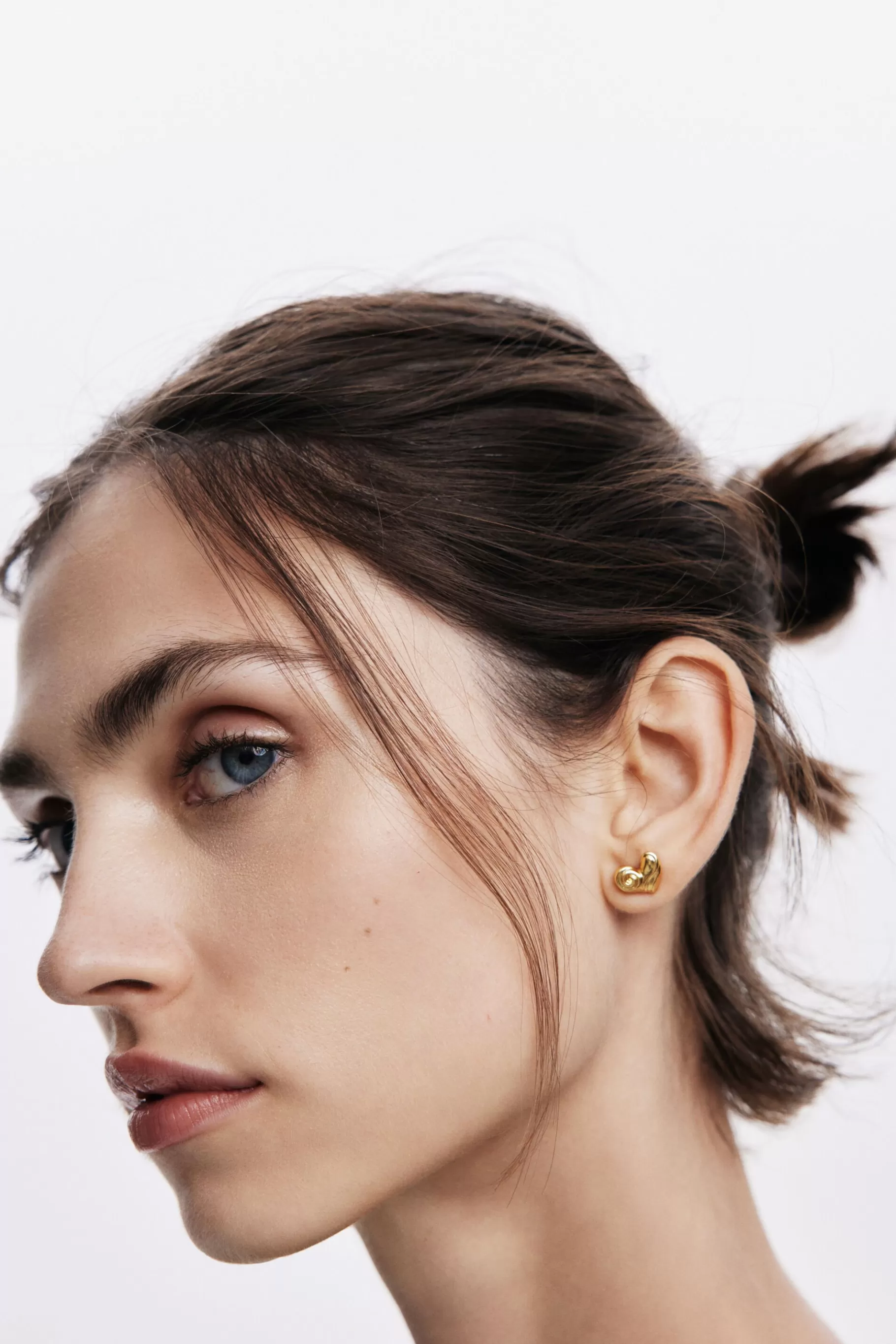 Desigual Pendientes botón corazón baño oro Zalio*Mujer Joyería