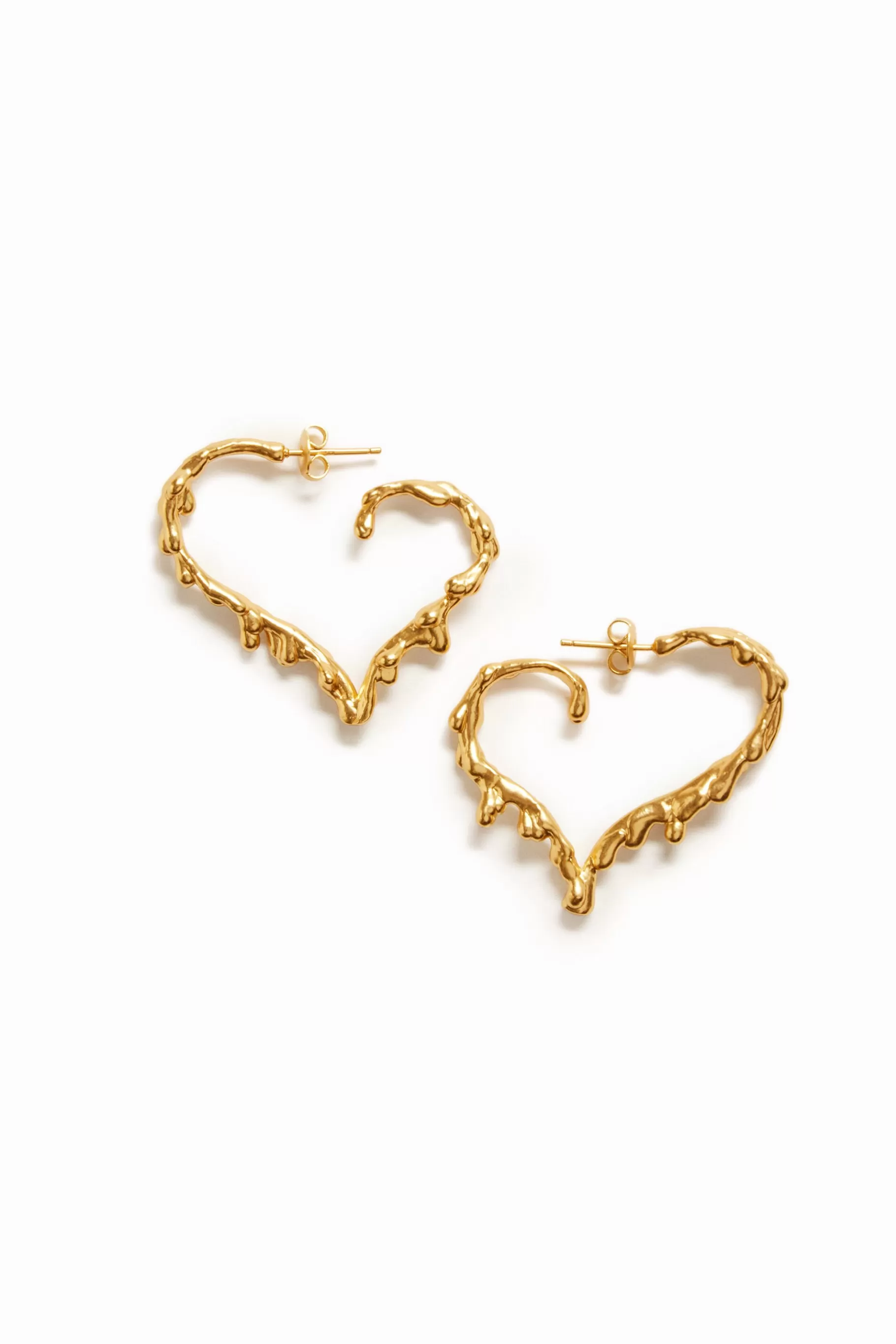 Desigual Pendientes corazón baño oro Zalio*Mujer Joyería