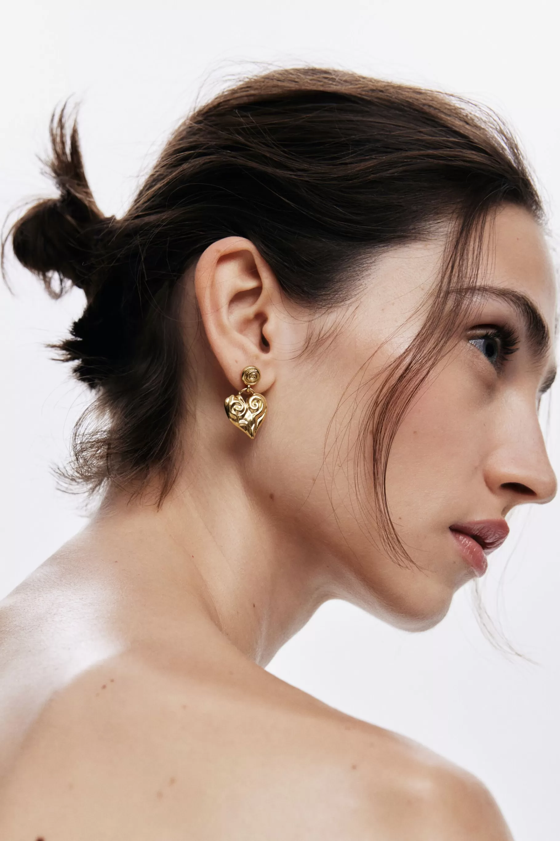 Desigual Pendientes corazón baño oro Zalio*Mujer Joyería