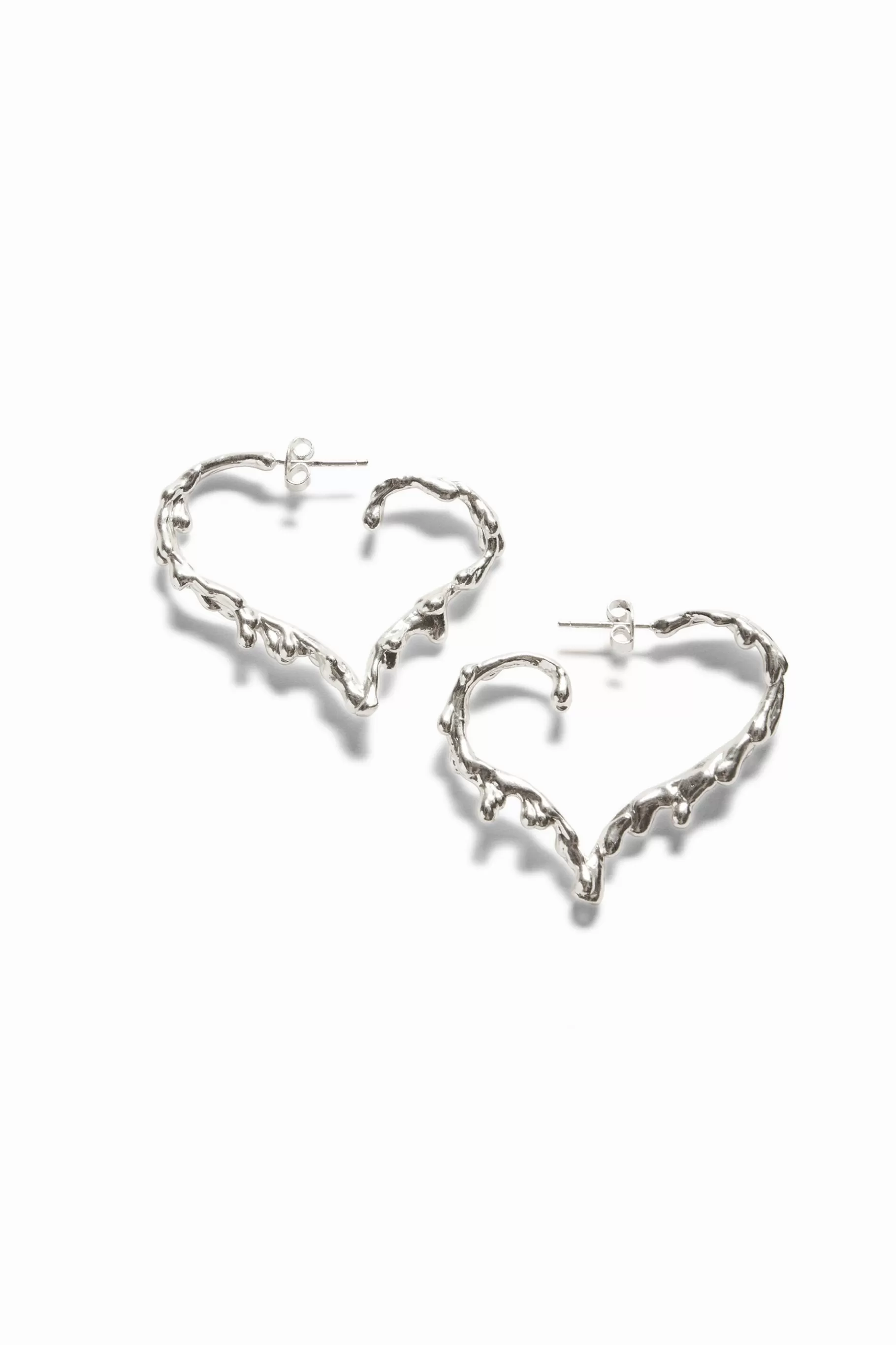 Desigual Pendientes corazón baño plata Zalio*Mujer Joyería