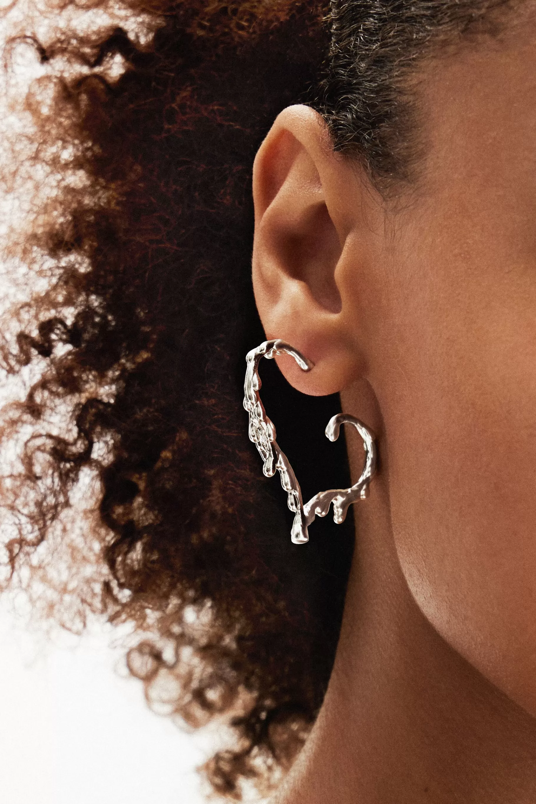 Desigual Pendientes corazón baño plata Zalio*Mujer Joyería