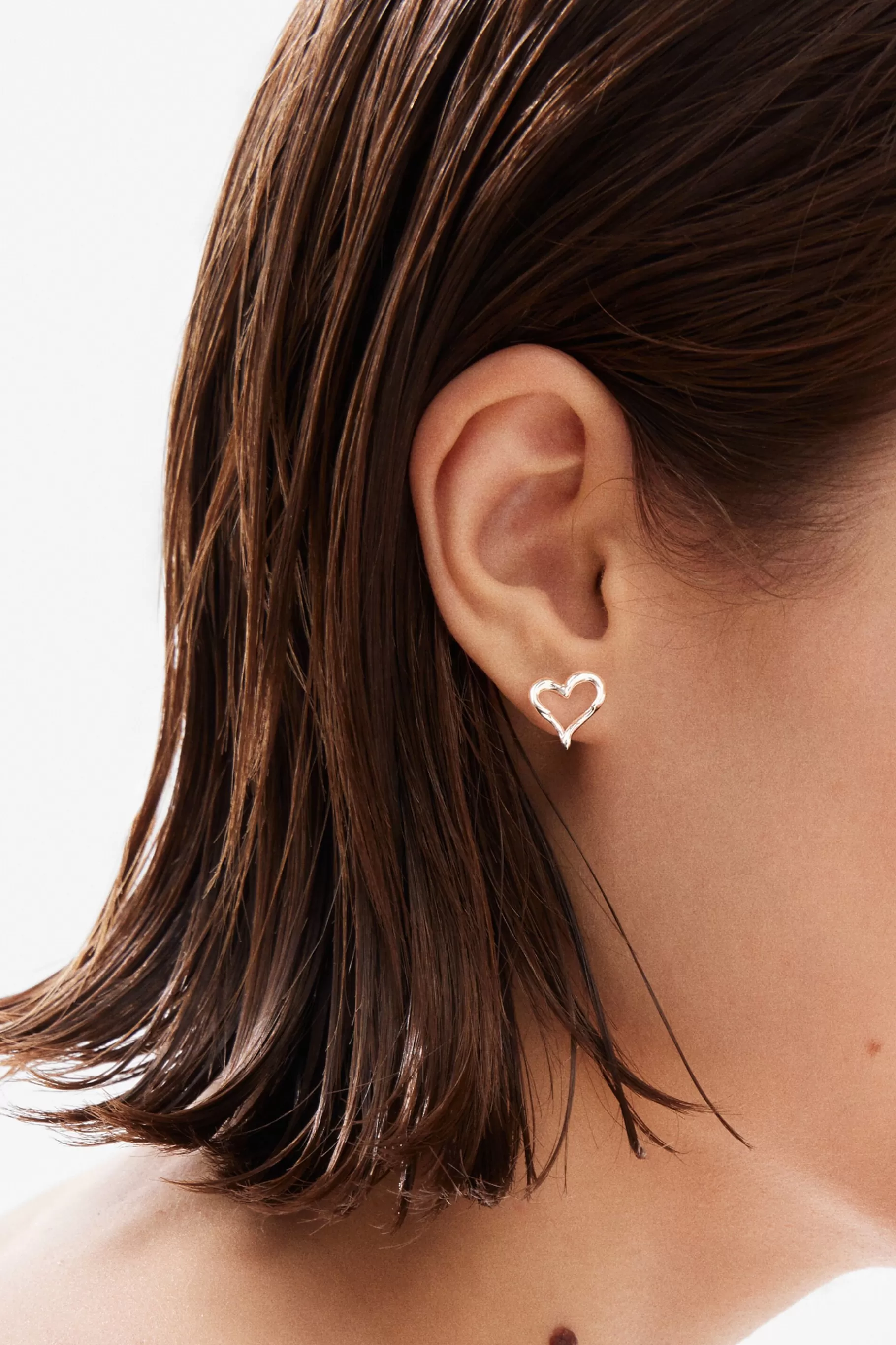 Desigual Pendientes corazón baño plata Zalio*Mujer Joyería