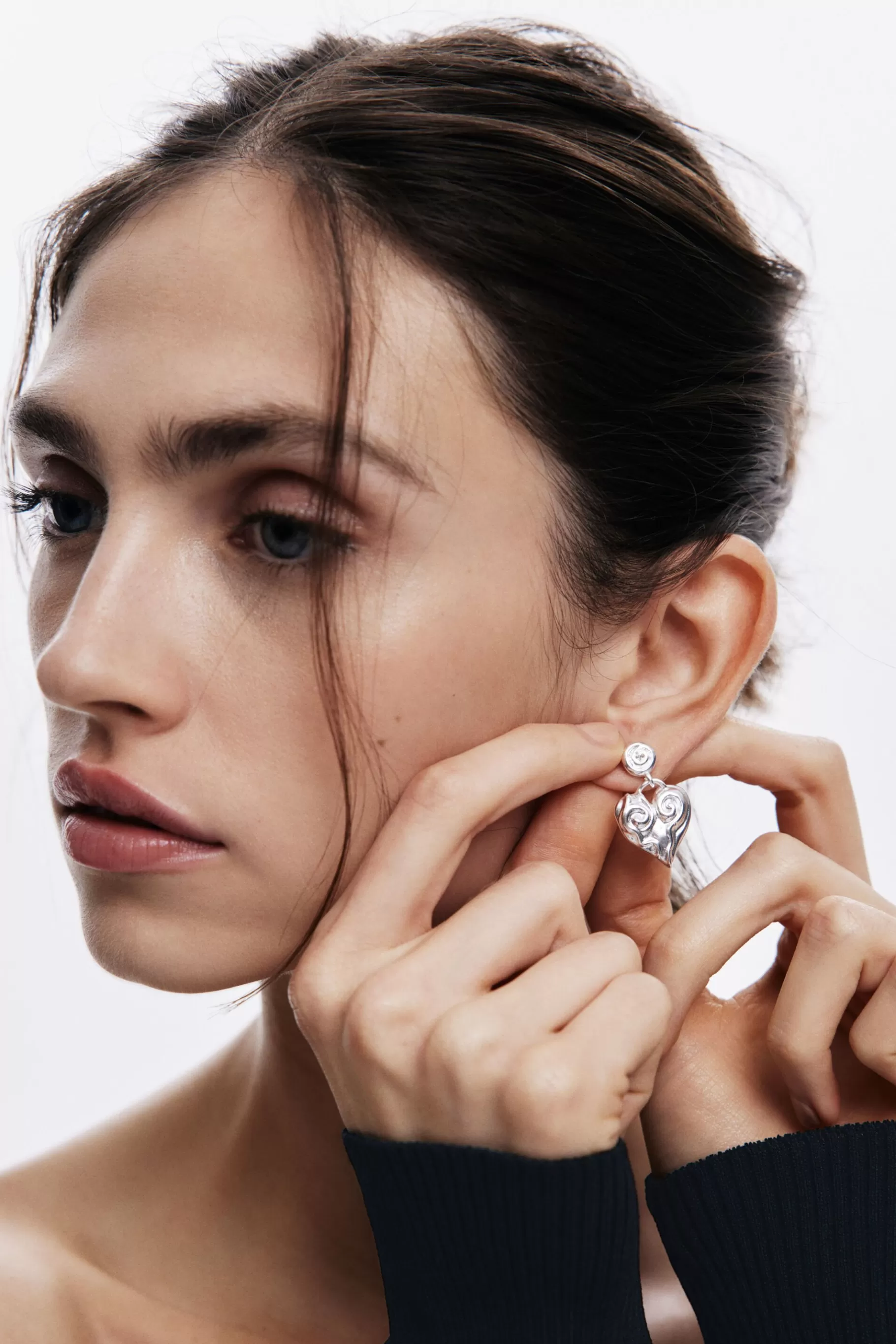 Desigual Pendientes corazón baño plata Zalio*Mujer Joyería