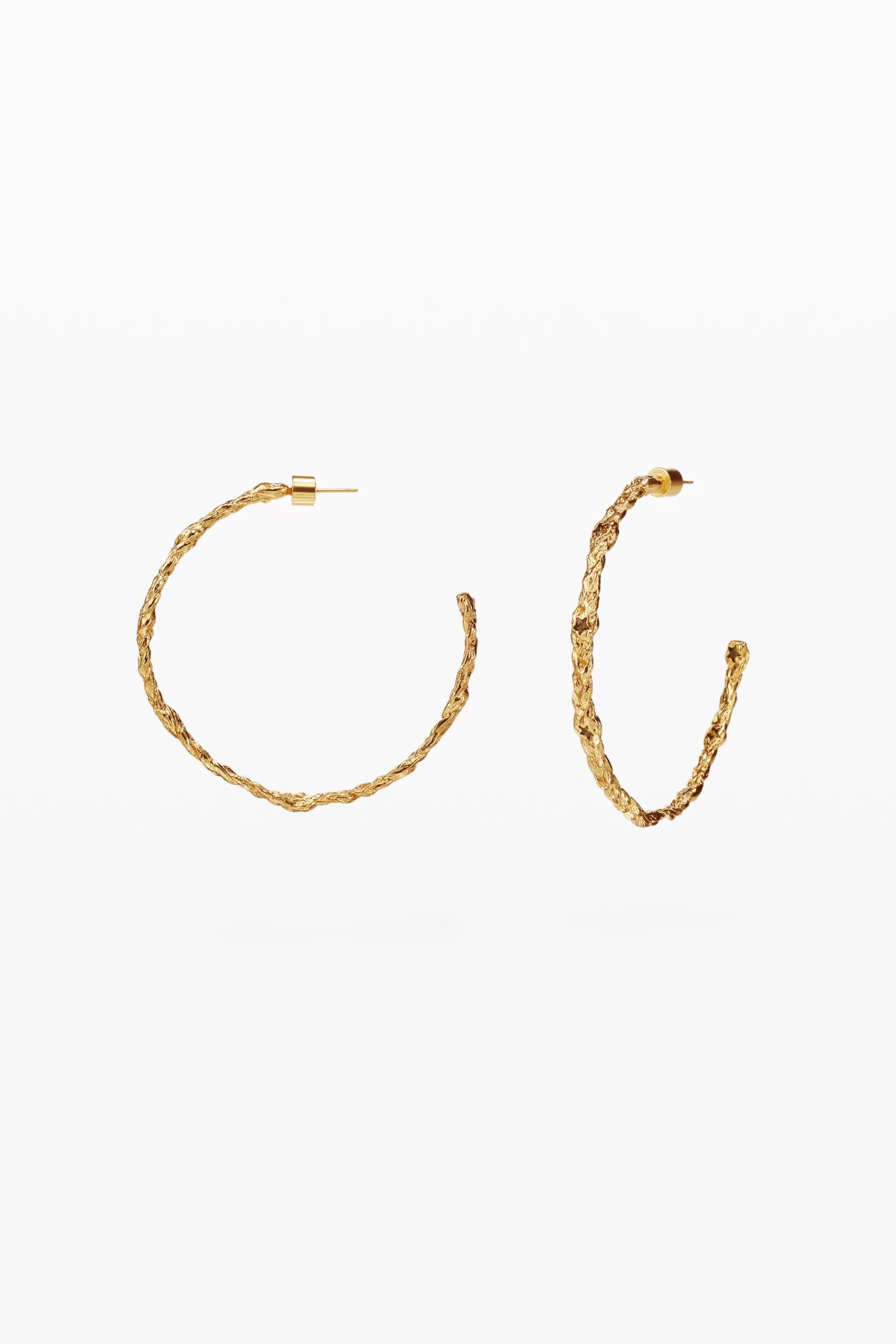 Desigual Pendientes de aro trenza baño oro Zalio*Mujer Joyería