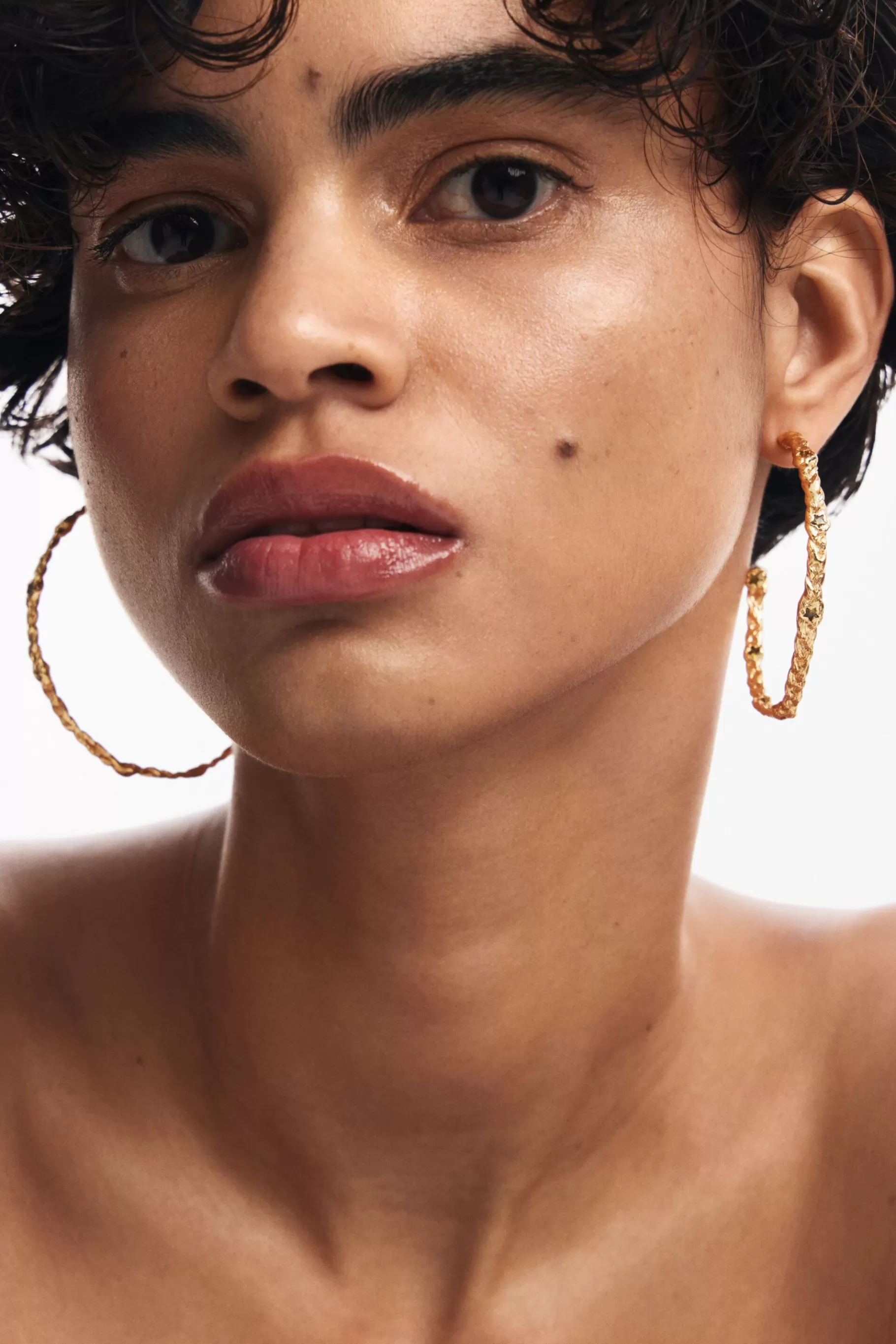 Desigual Pendientes de aro trenza baño oro Zalio*Mujer Joyería
