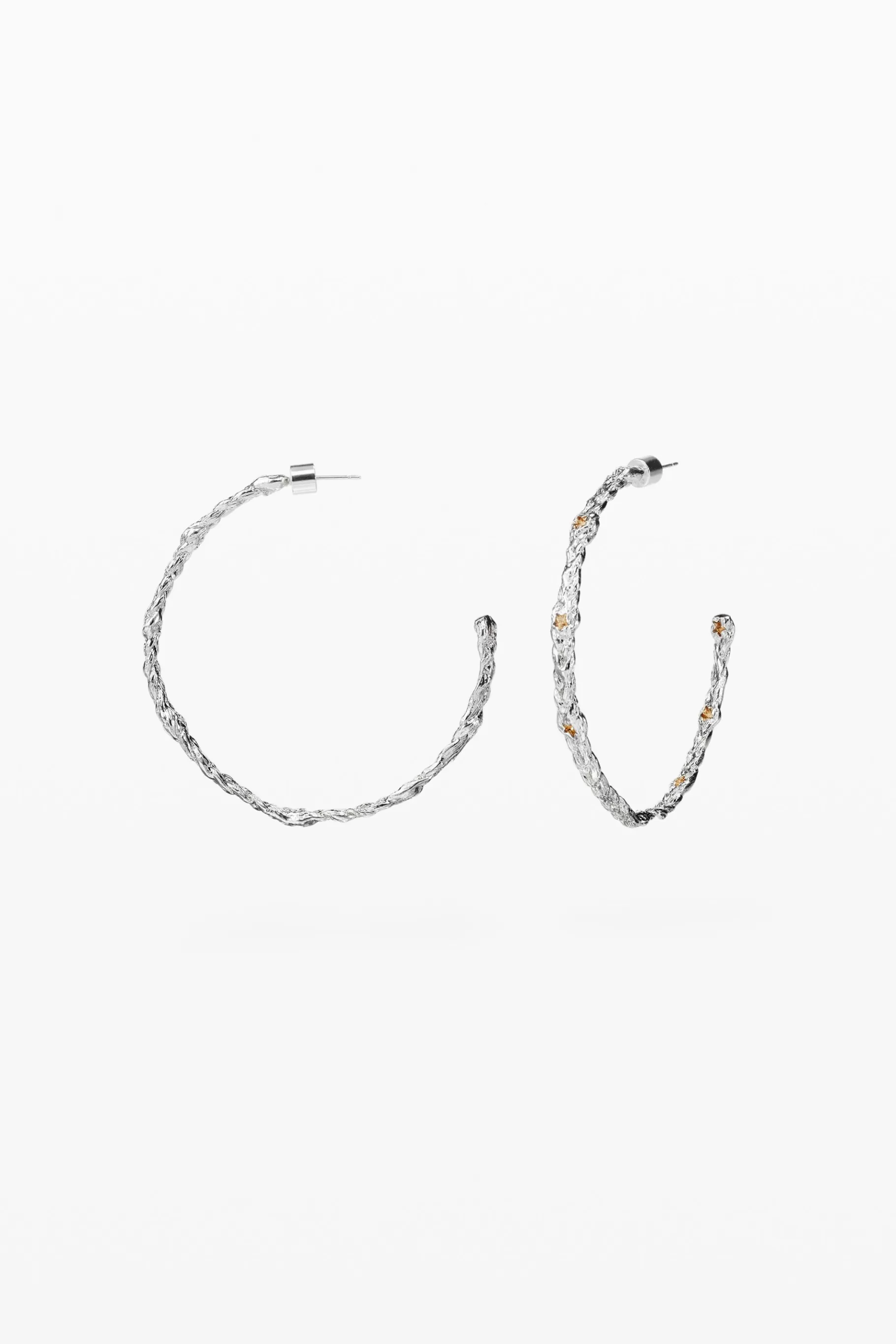 Desigual Pendientes de aro trenza baño plata Zalio*Mujer Joyería