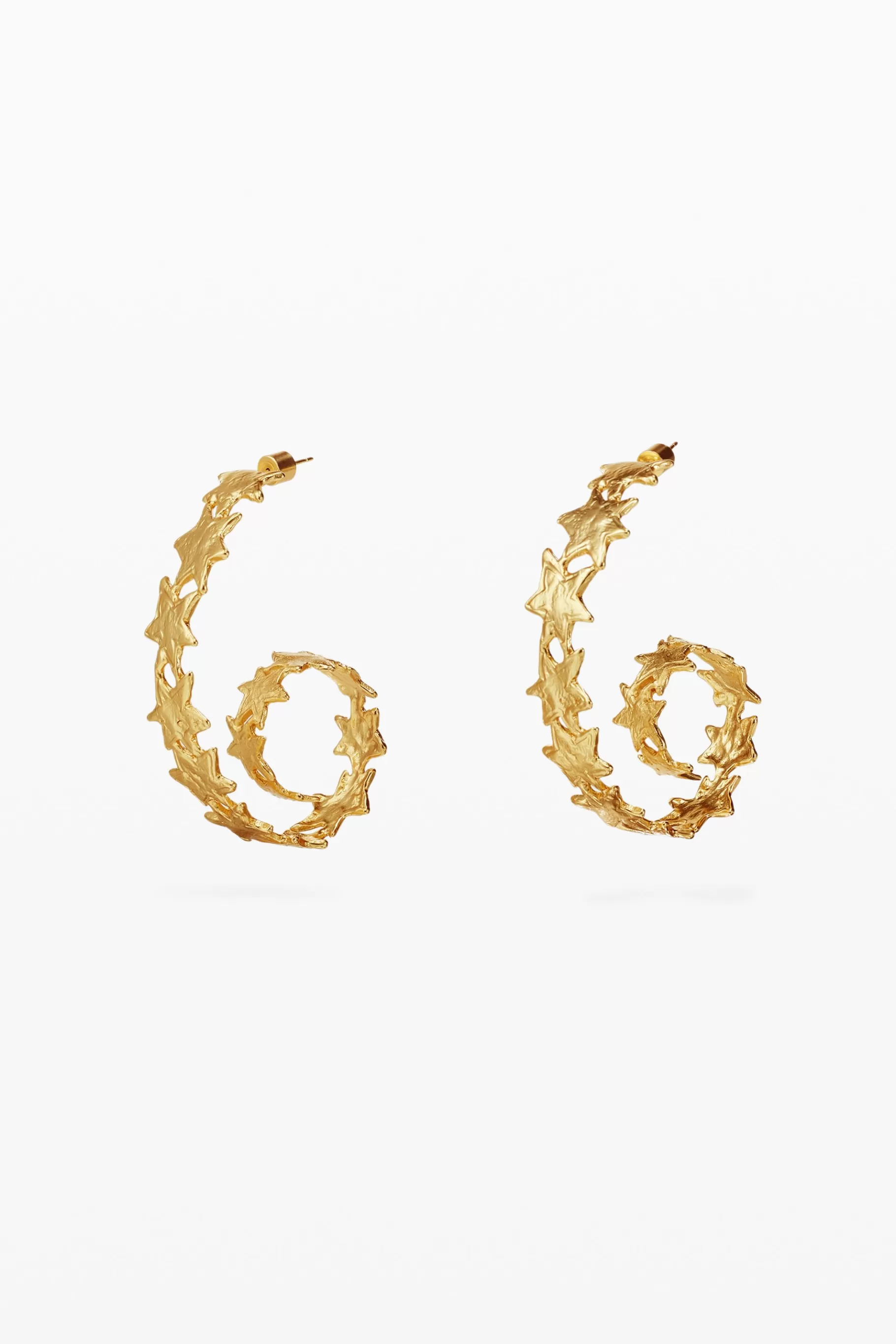 Desigual Pendientes espiral estrellas baño oro Zalio*Mujer Joyería