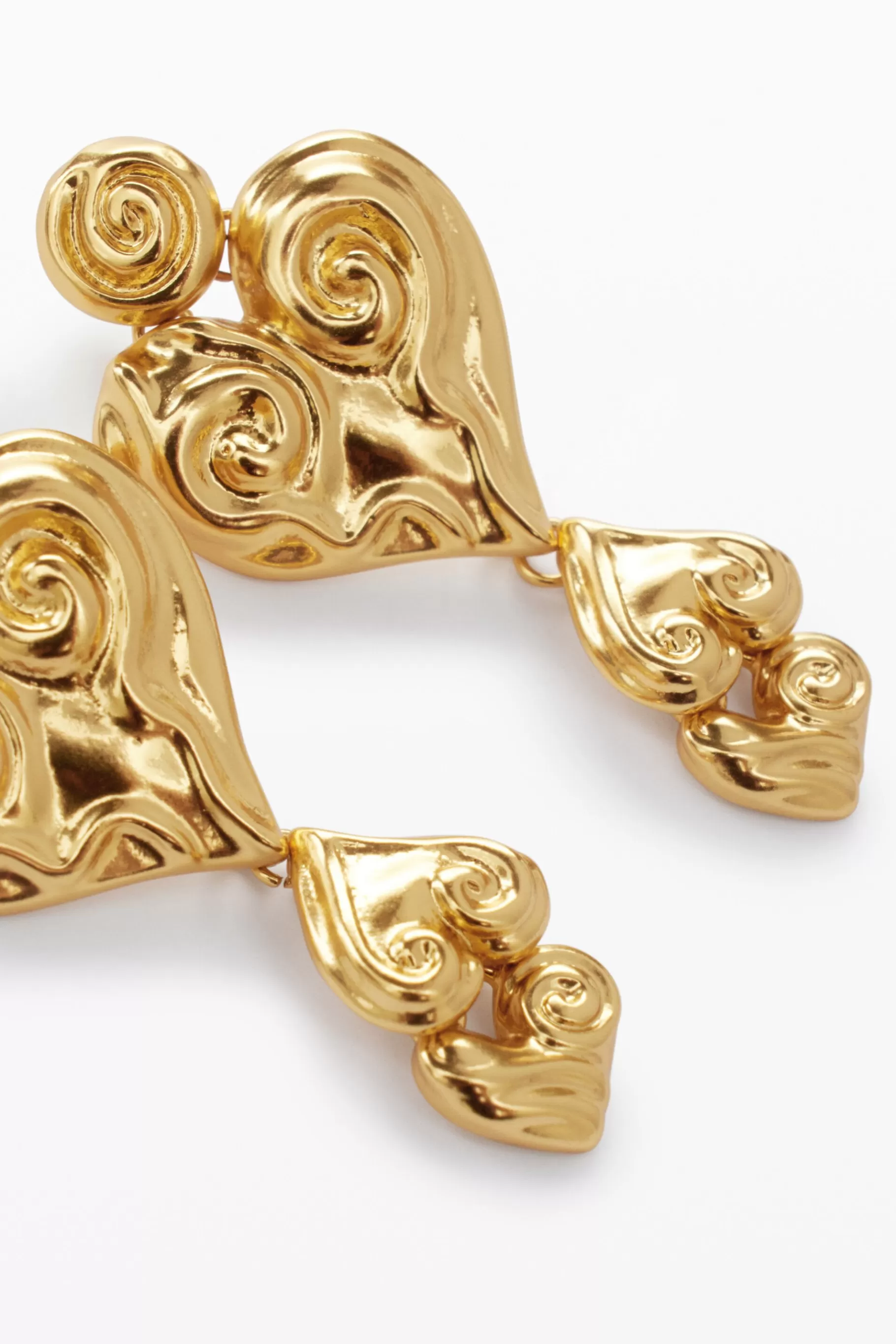 Desigual Pendientes triple corazón baño oro Zalio*Mujer Joyería