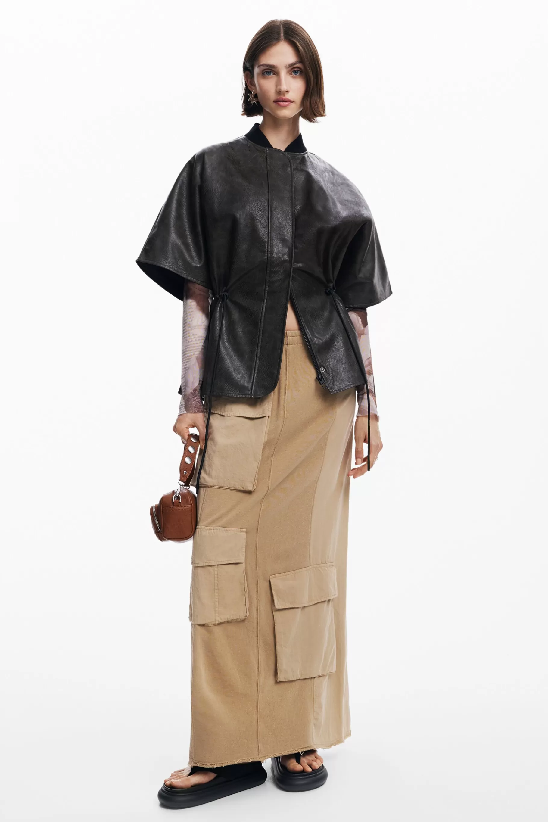 Desigual Poncho efecto piel*Mujer Bufandas Y Pañuelos | Ponchos