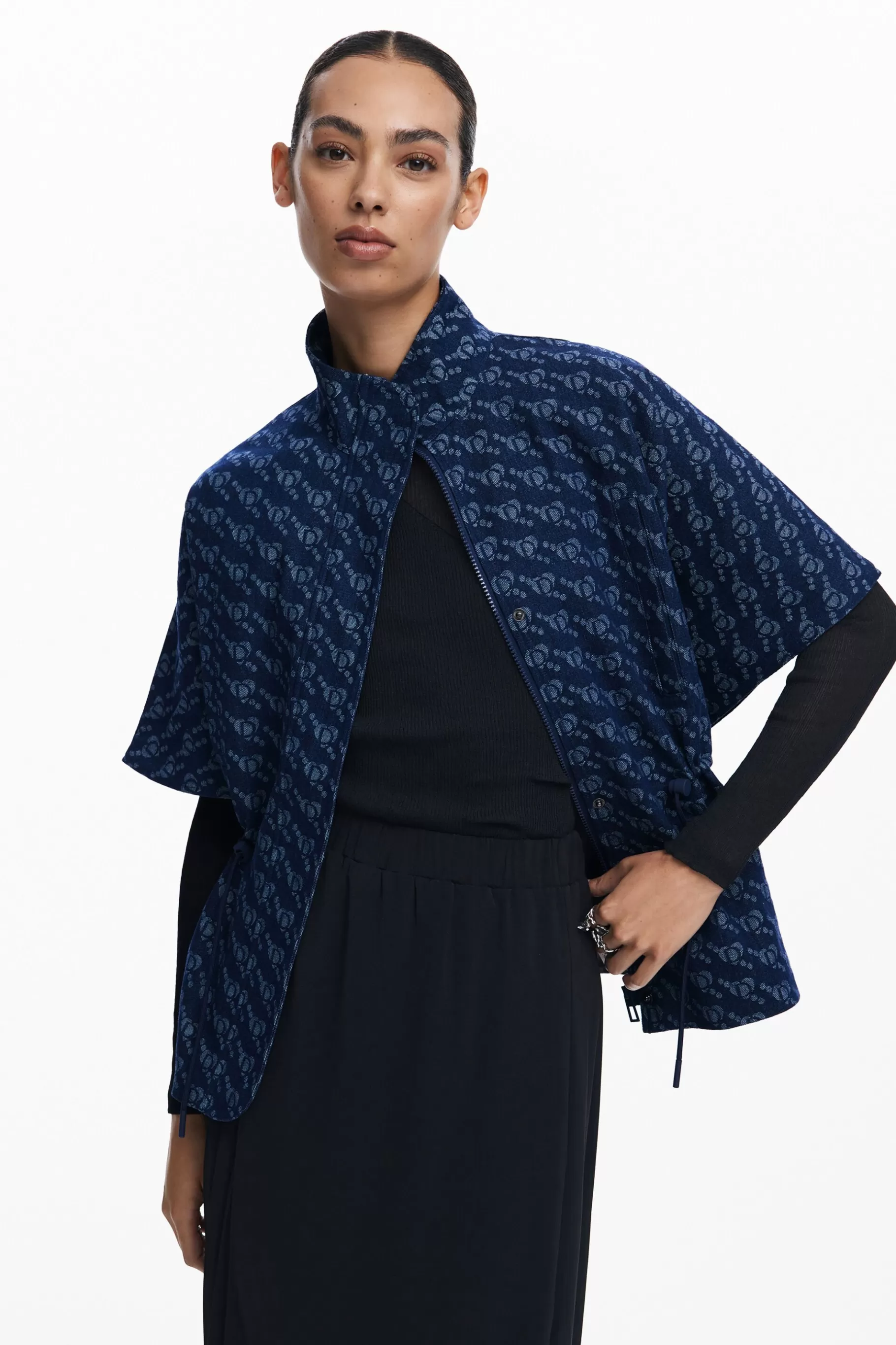 Desigual Poncho patrón geométrico*Mujer Bufandas Y Pañuelos | Ponchos