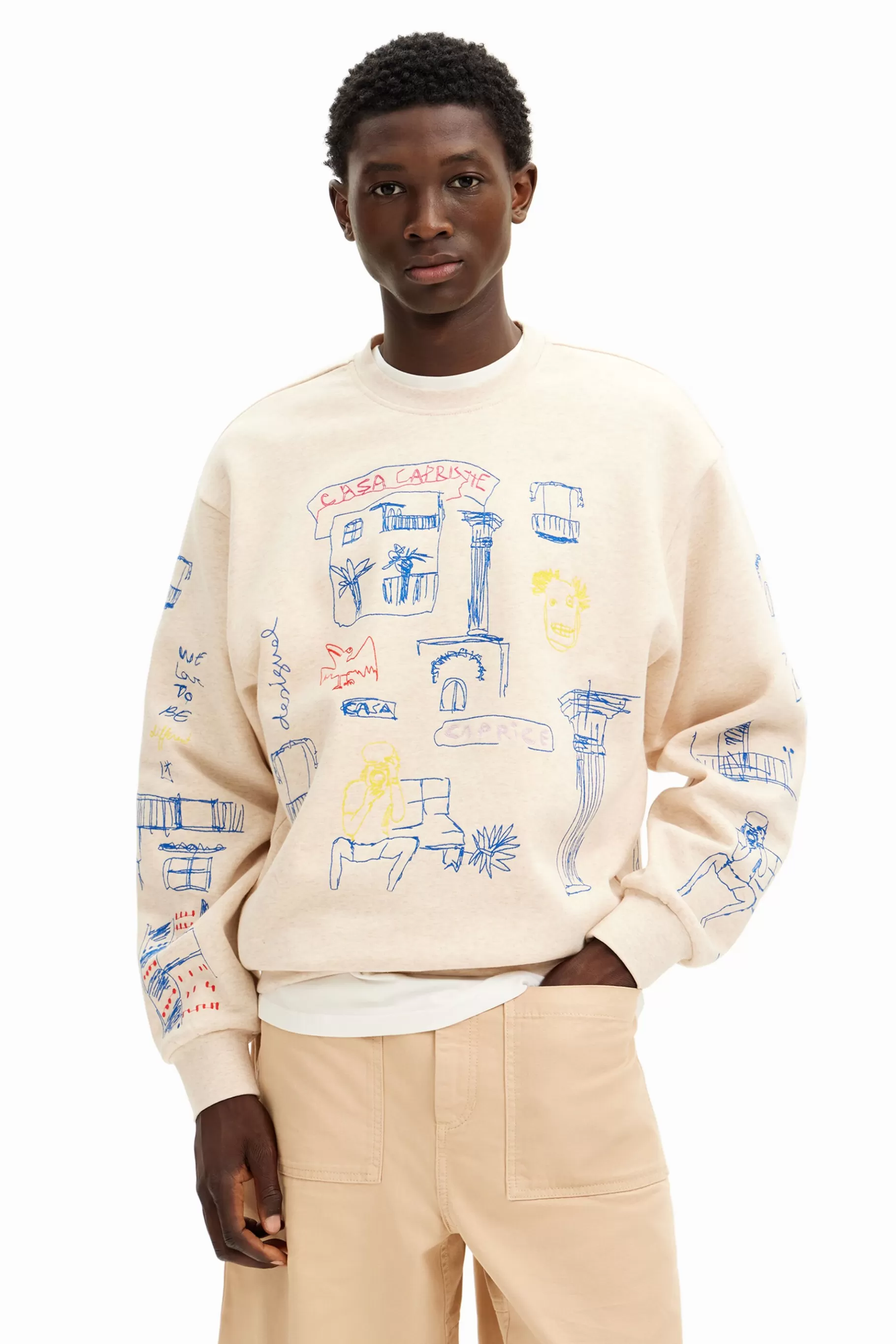 Desigual Sudadera con diseño de ilustración*Hombre Jerséis Y Sudaderas