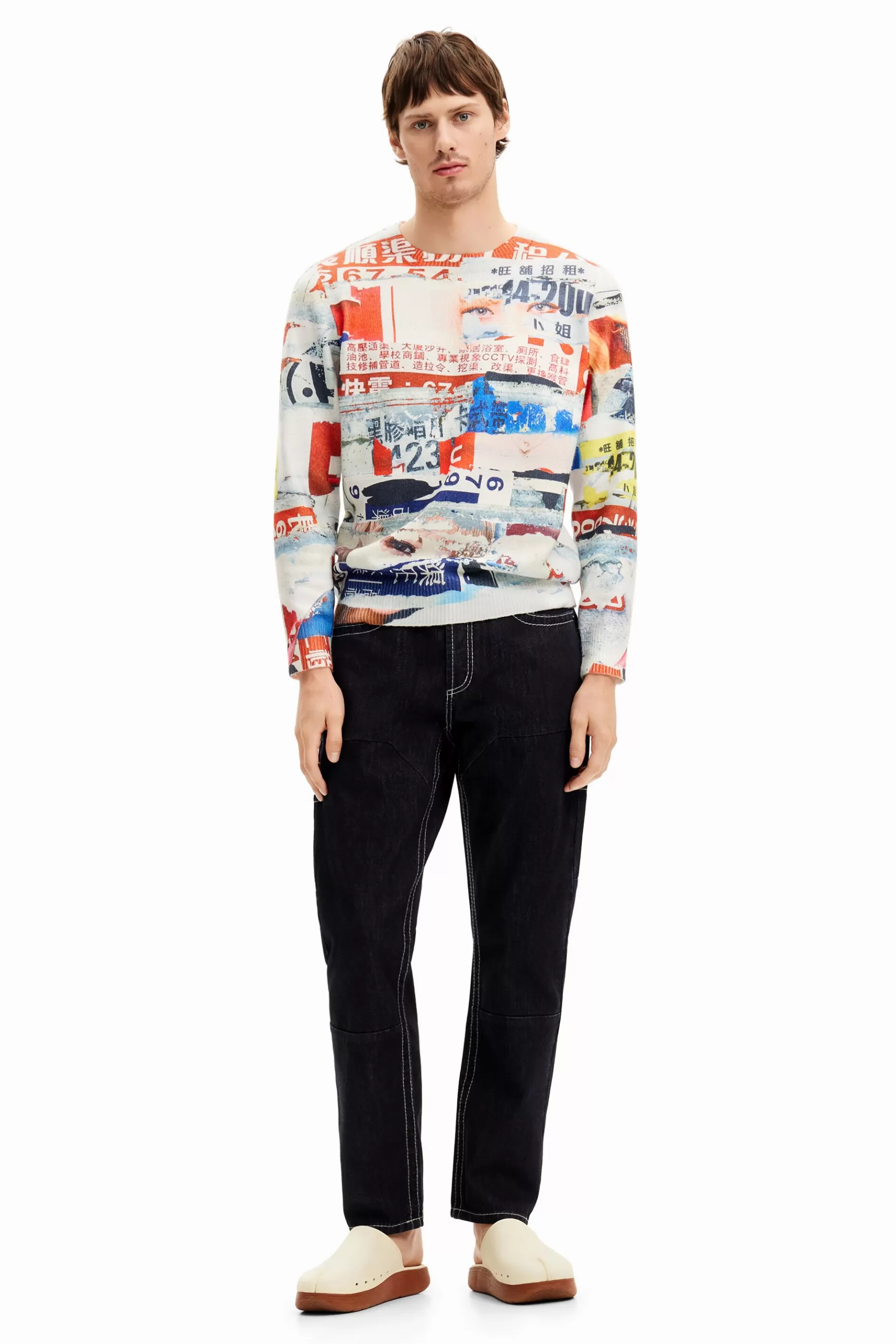 Desigual Sudadera estampado revista*Hombre Jerséis Y Sudaderas
