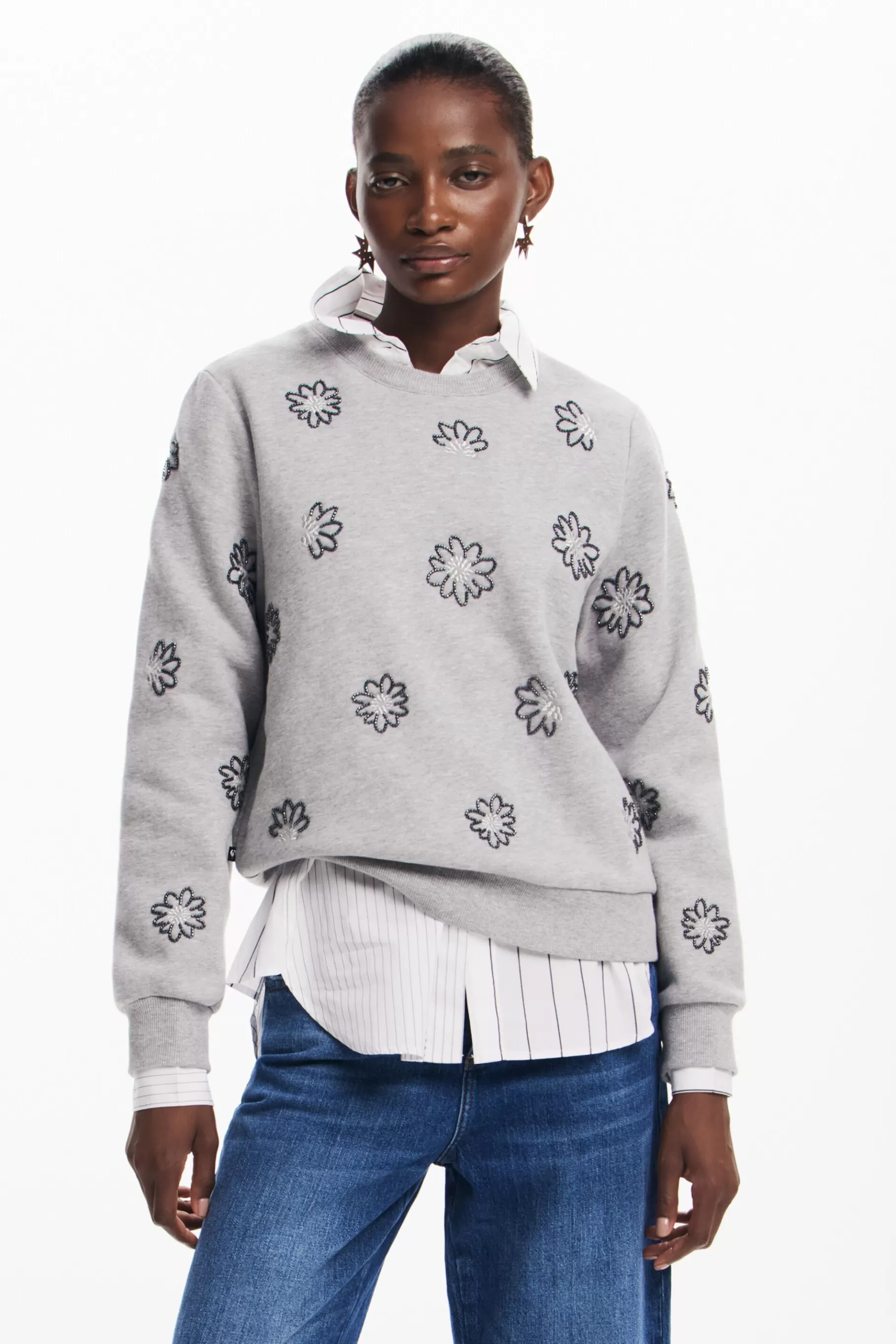 Desigual Sudadera flores joya*Mujer Jerséis