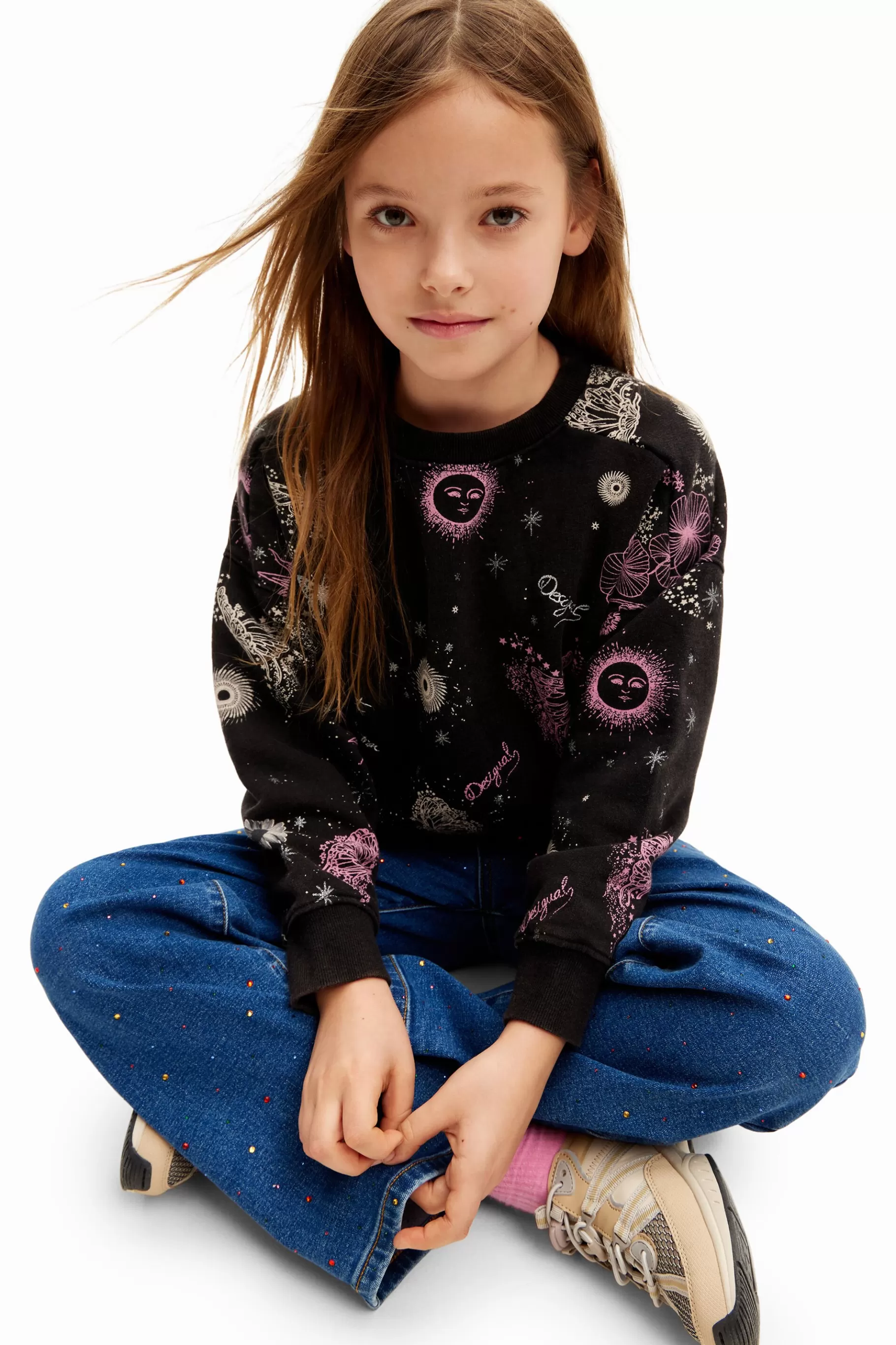 Desigual Sudadera flores universo* Jerséis Y Sudaderas