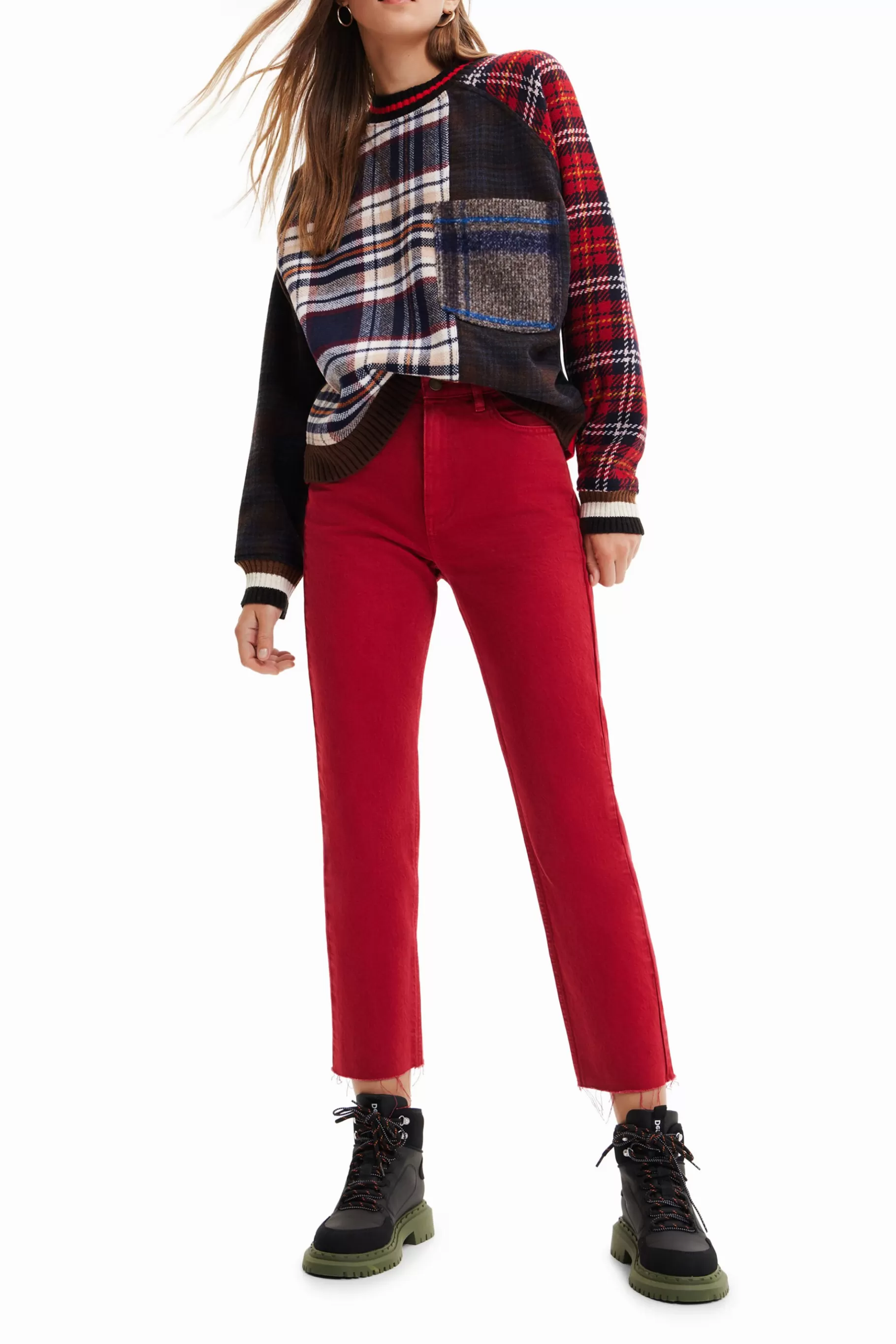 Desigual Sudadera lana tartán*Mujer Jerséis