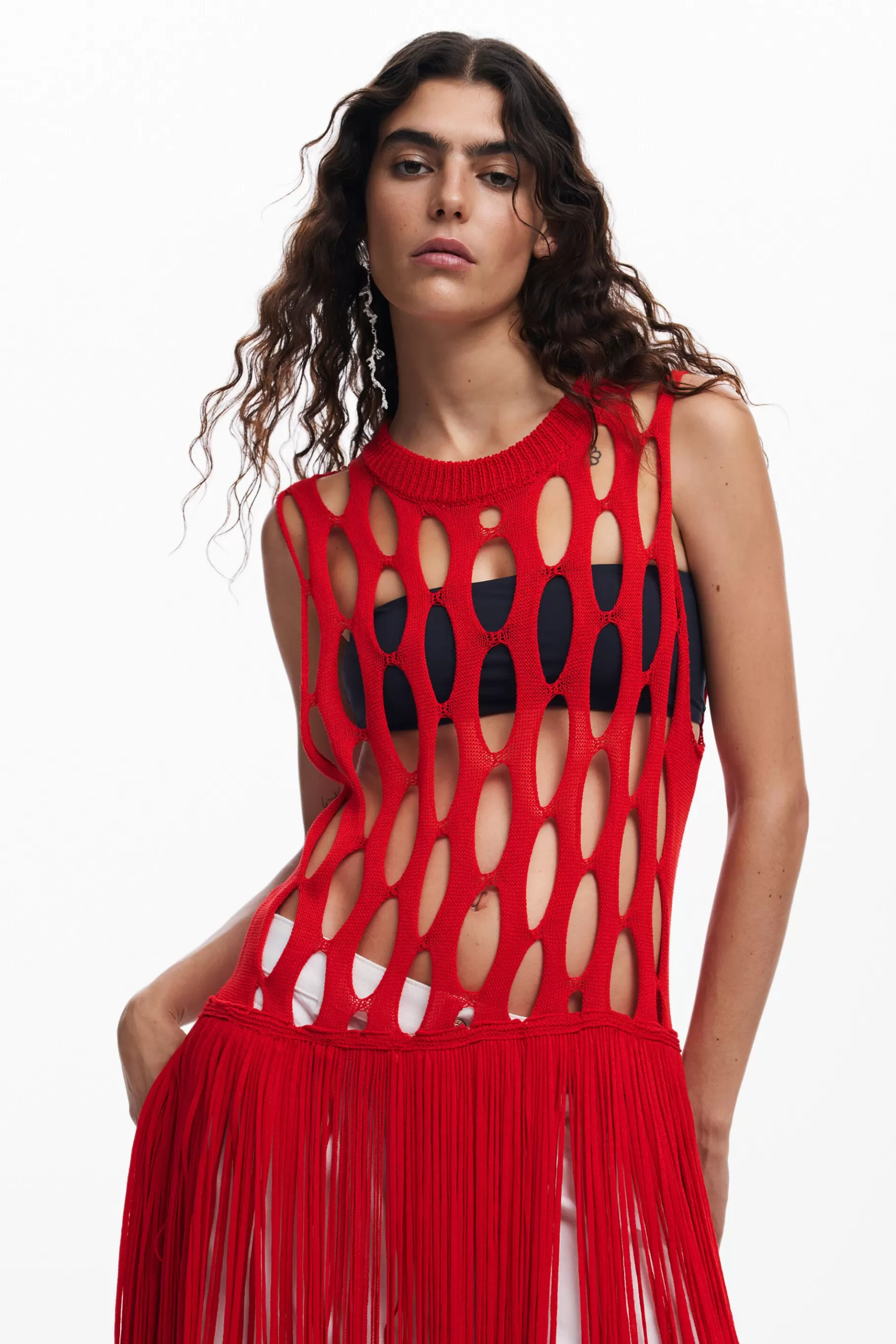 Desigual Top red flecos*Mujer Ropa De Punto | Camisas Y Blusas