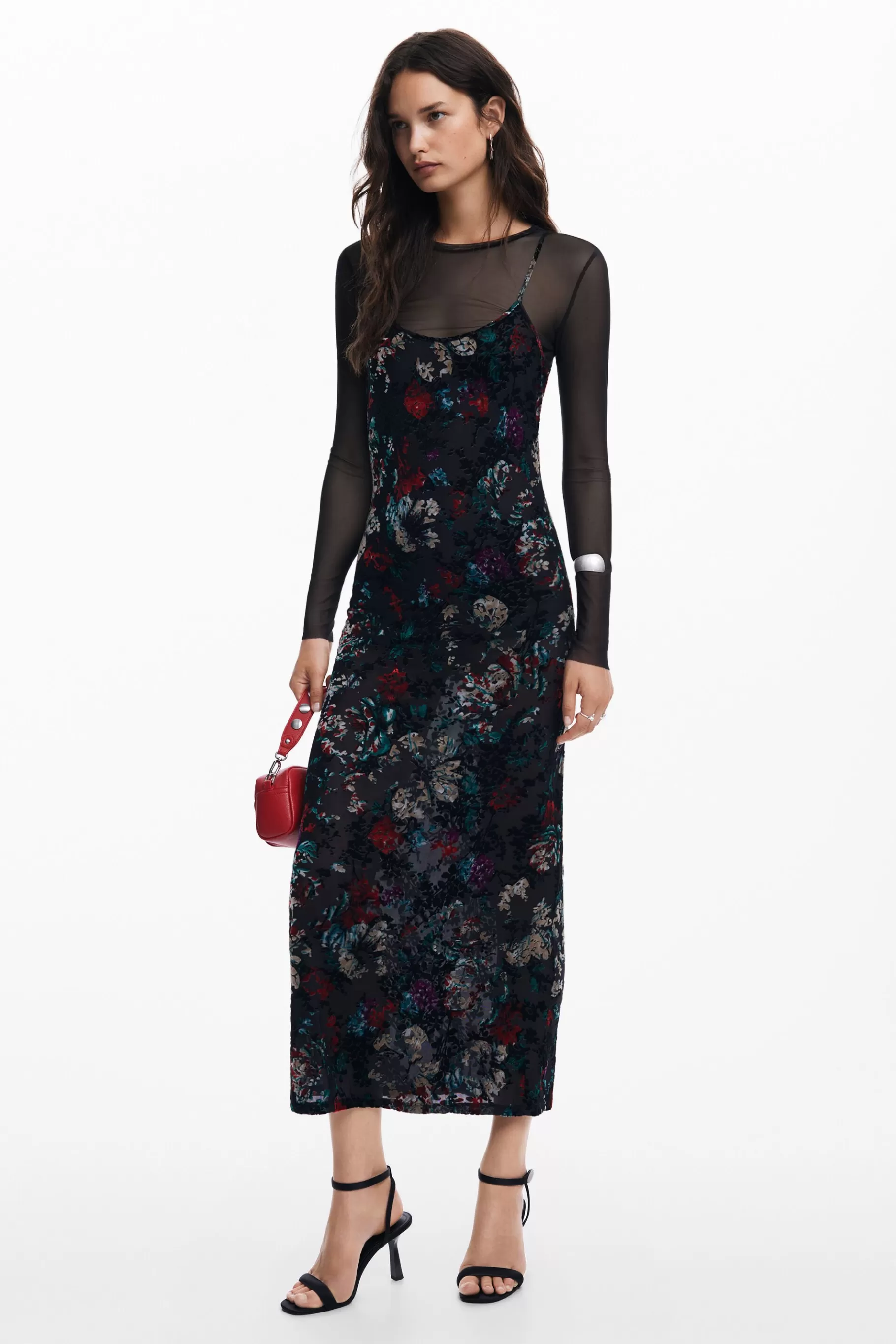 Desigual Vestido combinado mesh*Mujer Vestidos Y Monos