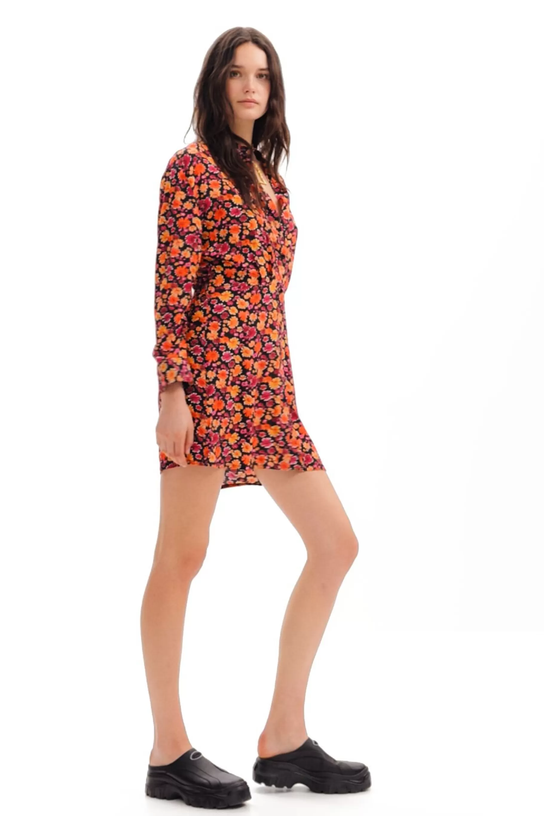 Desigual Vestido corto camisero flores*Mujer Vestidos Y Monos