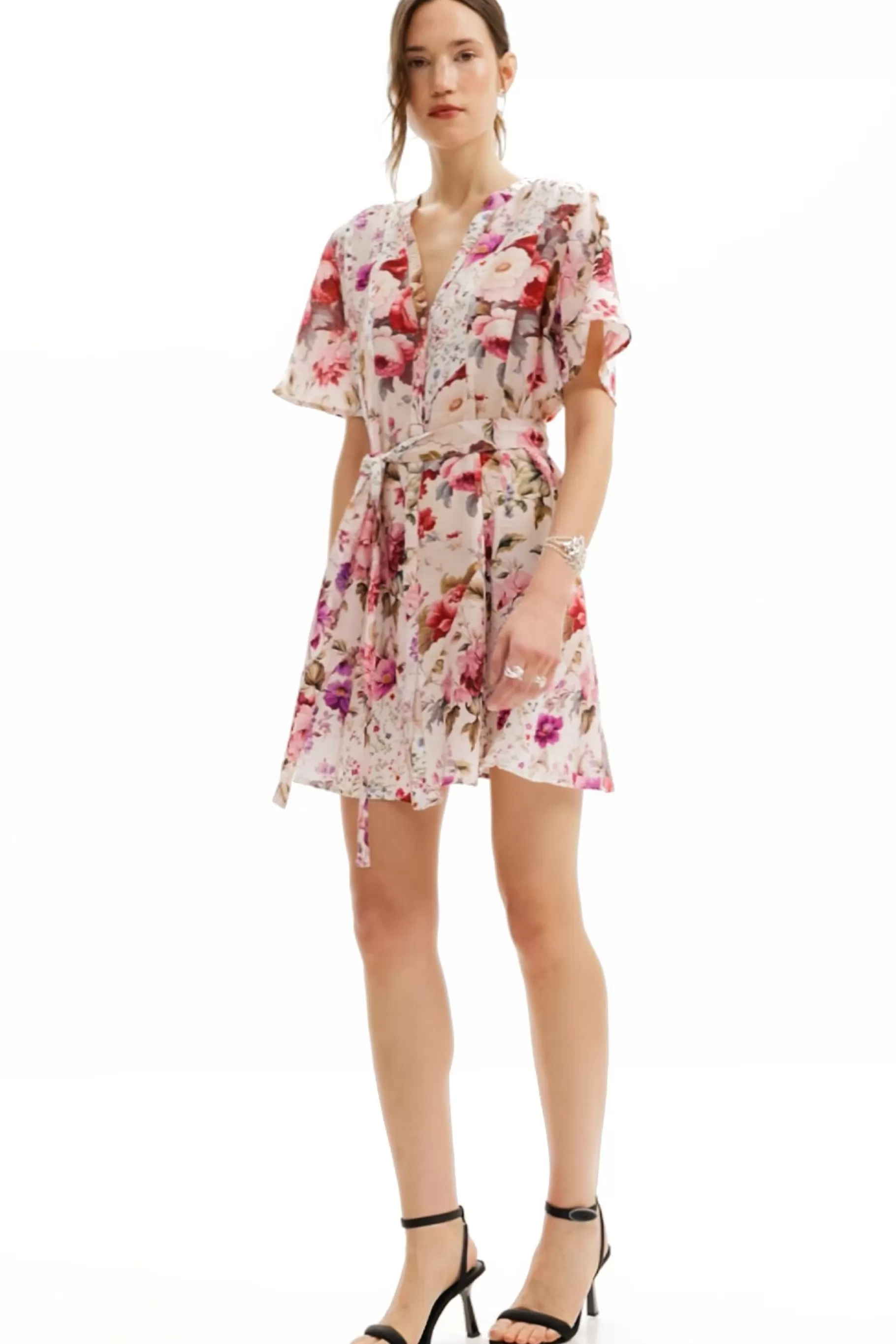 Desigual Vestido corto flores*Mujer Vestidos Y Monos