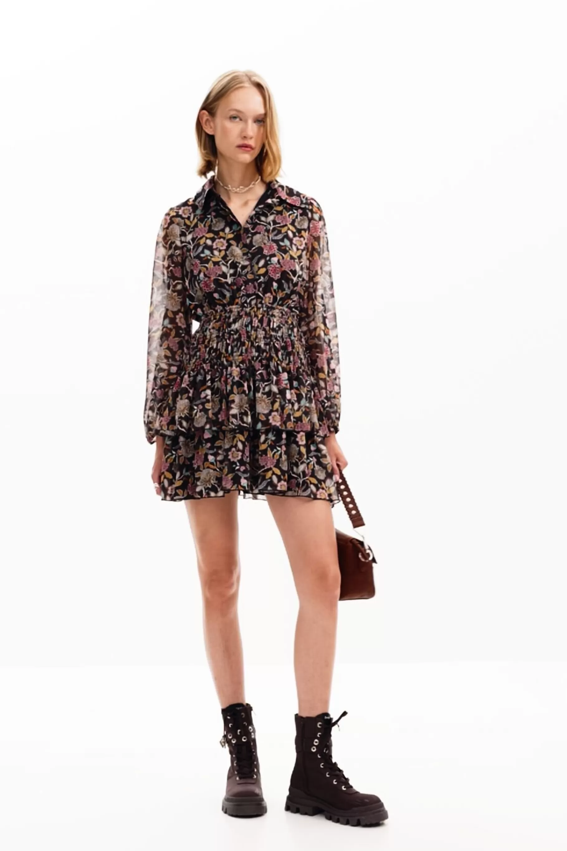 Desigual Vestido corto flores*Mujer Vestidos Y Monos