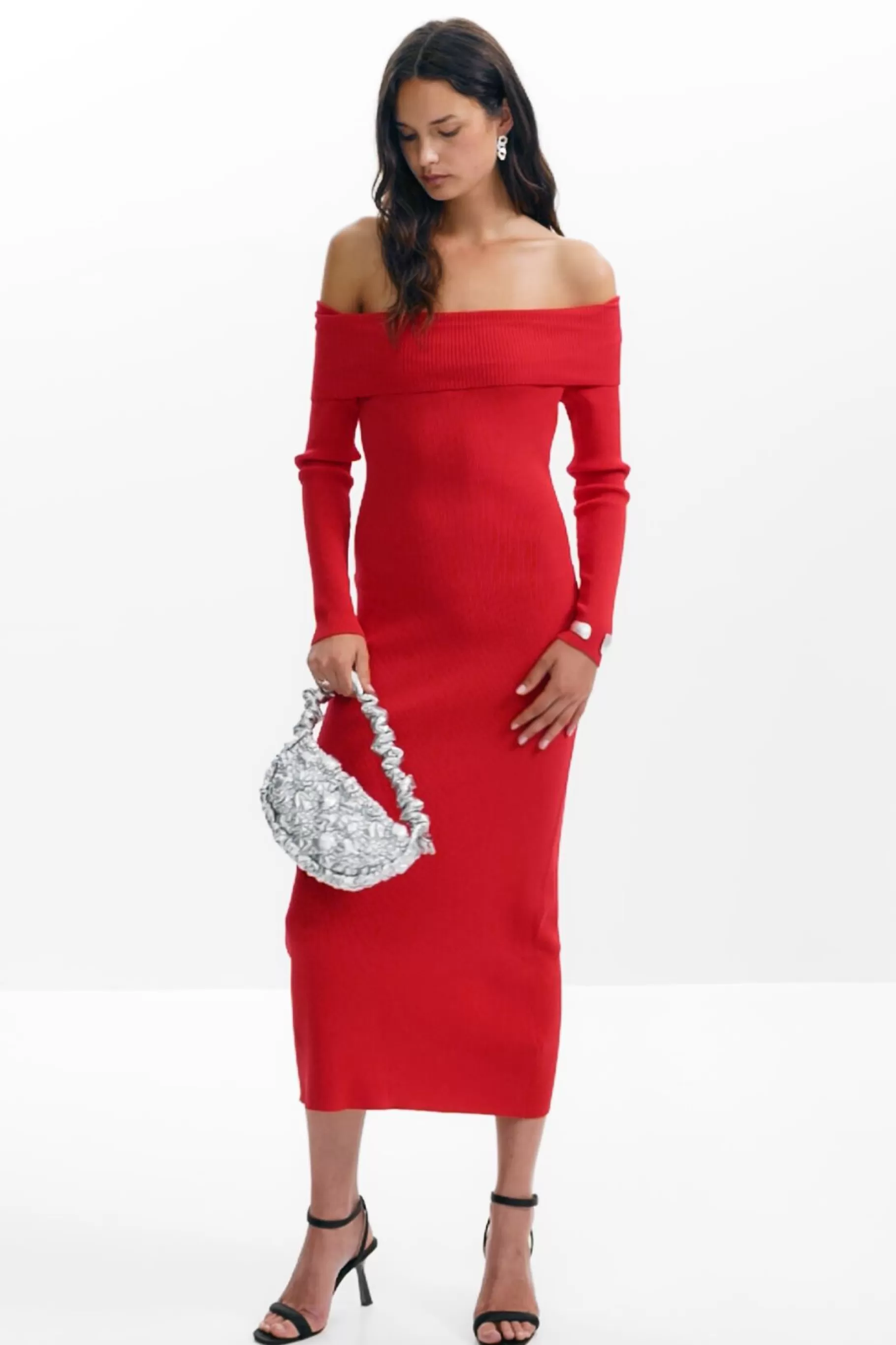 Desigual Vestido escote bardot*Mujer Ropa De Punto | Vestidos Y Monos