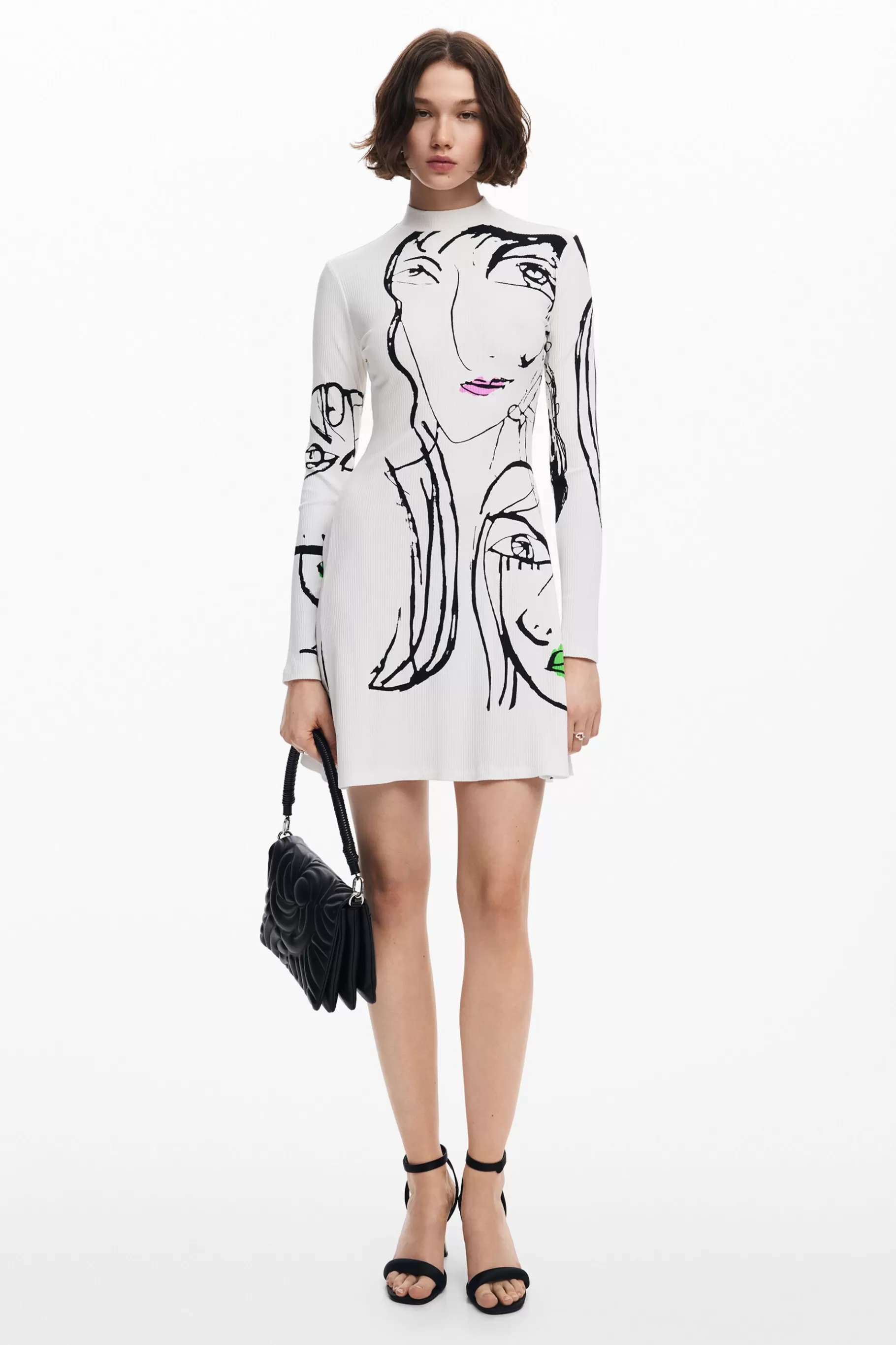 Desigual Vestido estampado caras*Mujer Vestidos Y Monos