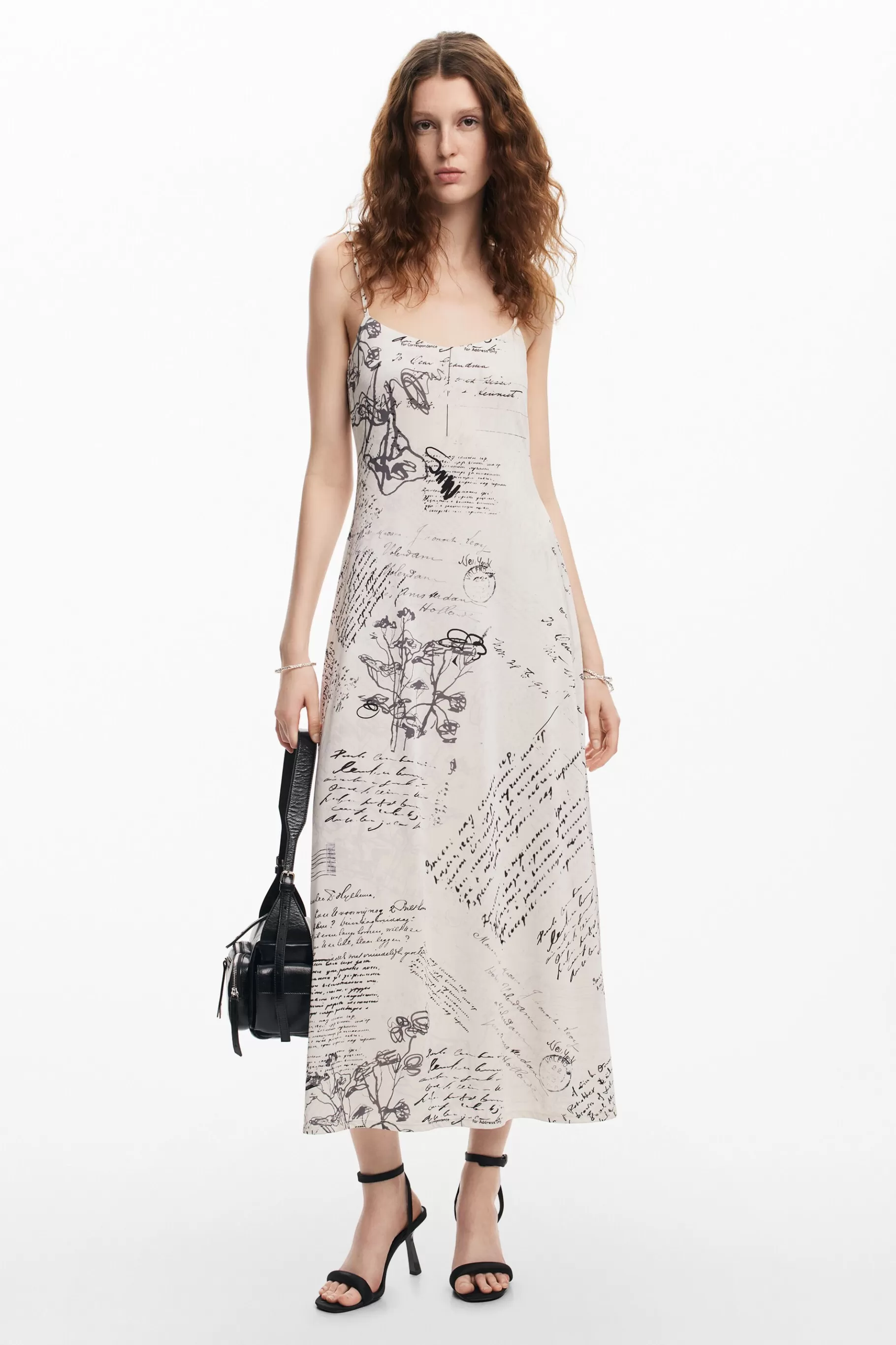 Desigual Vestido estampado periódico*Mujer Vestidos Y Monos