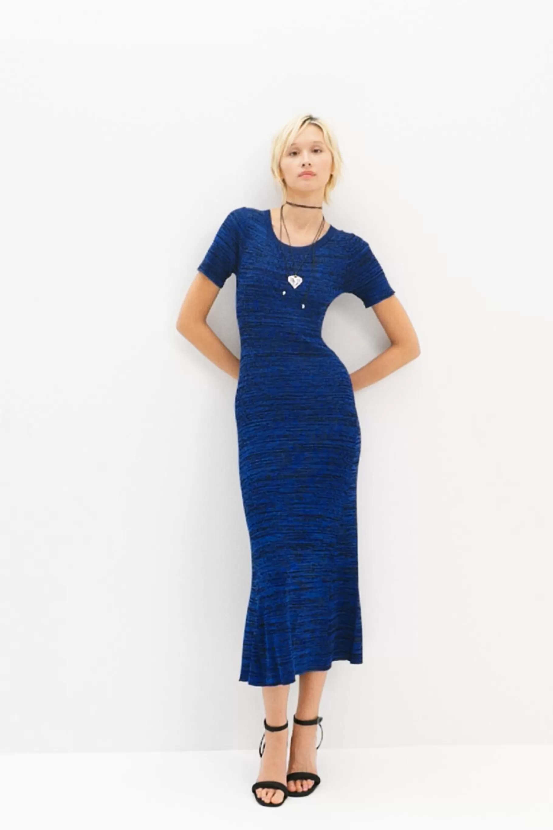 Desigual Vestido largo canalé jaspeado*Mujer Vestidos Y Monos