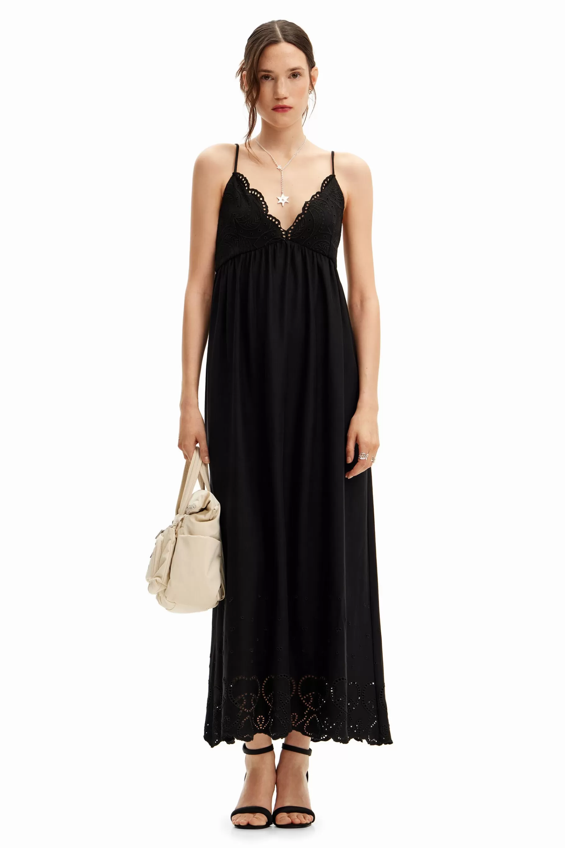 Desigual Vestido largo encaje*Mujer Vestidos Y Monos