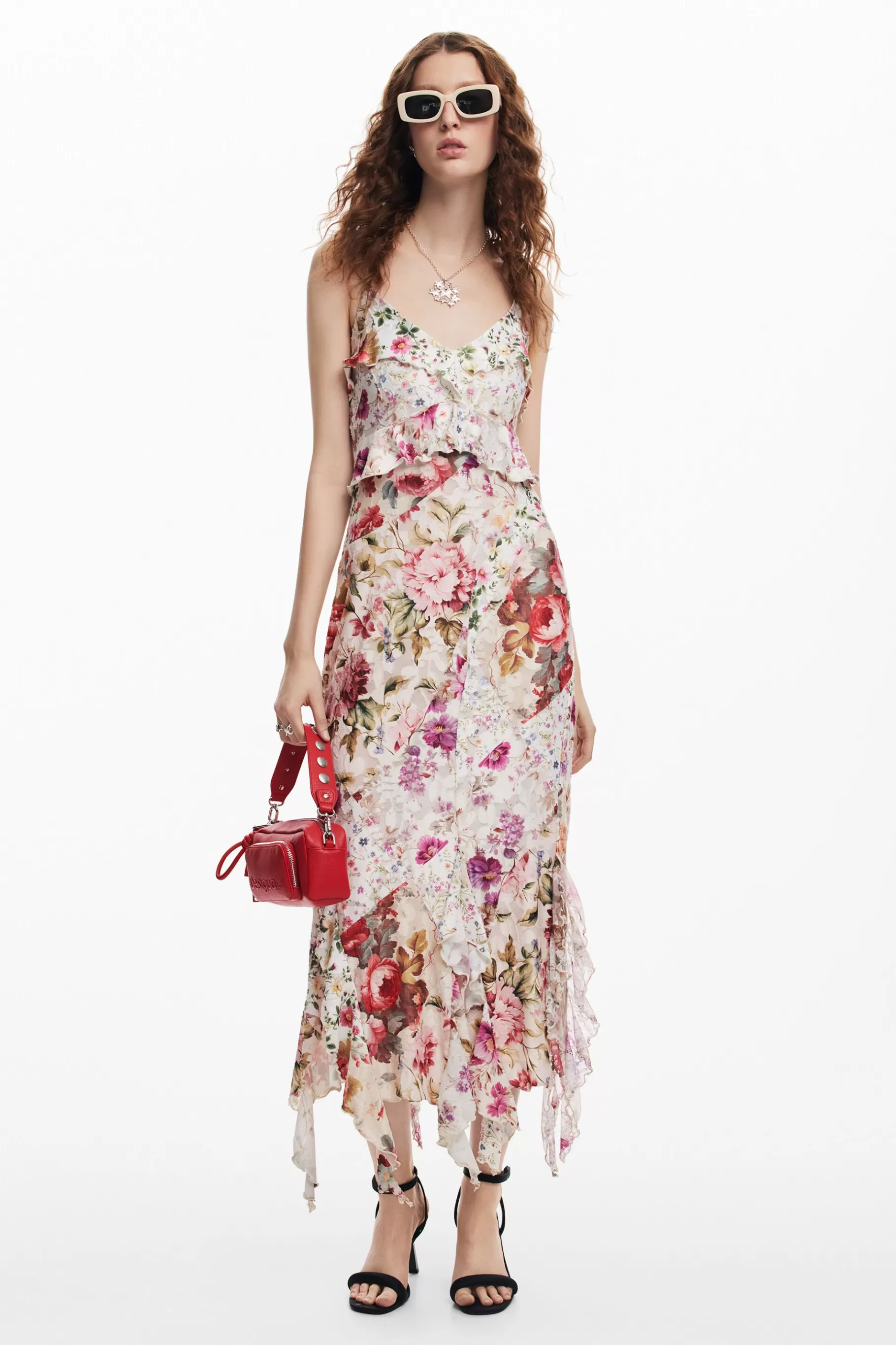 Desigual Vestido largo flores*Mujer Vestidos Y Monos
