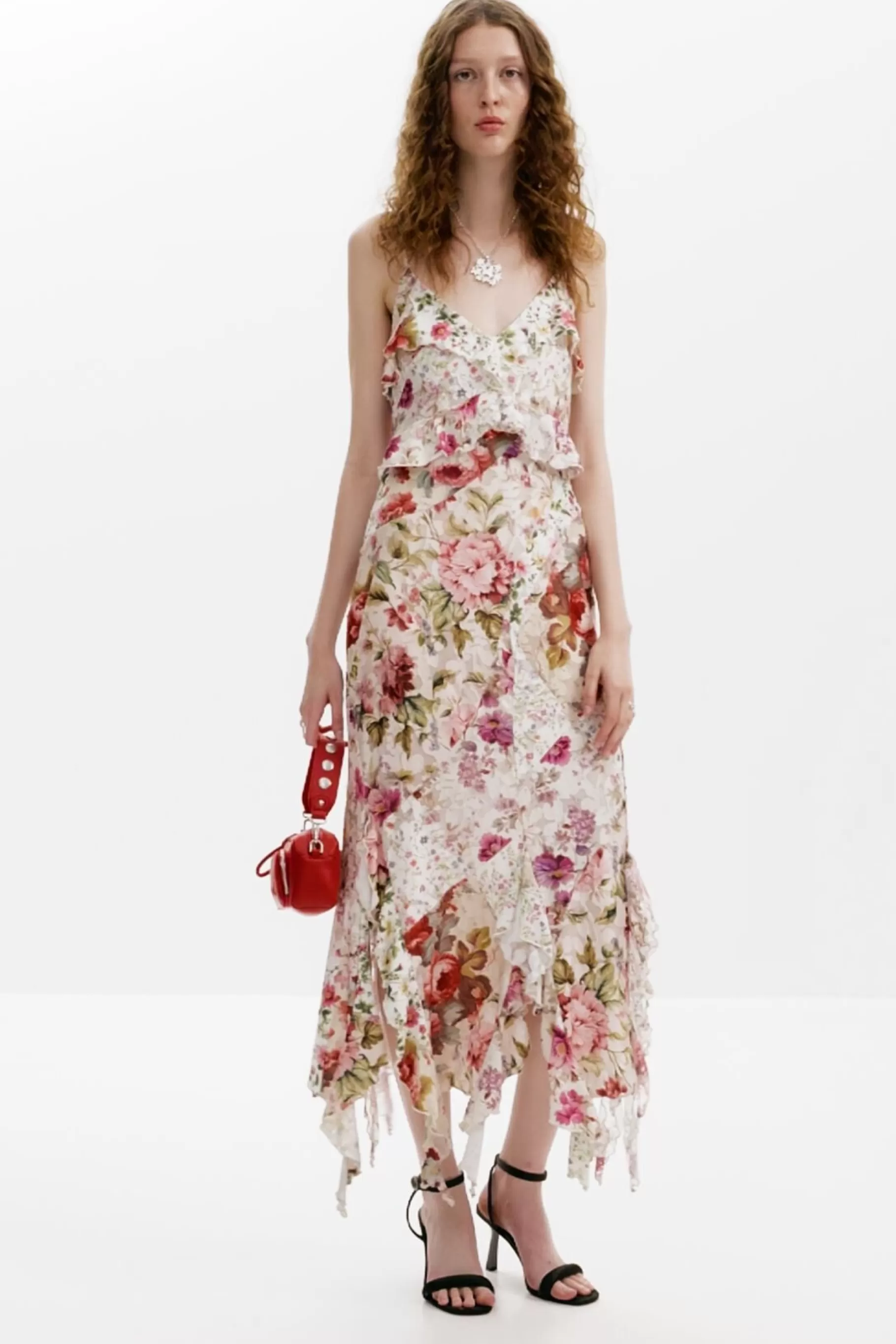 Desigual Vestido largo flores*Mujer Vestidos Y Monos