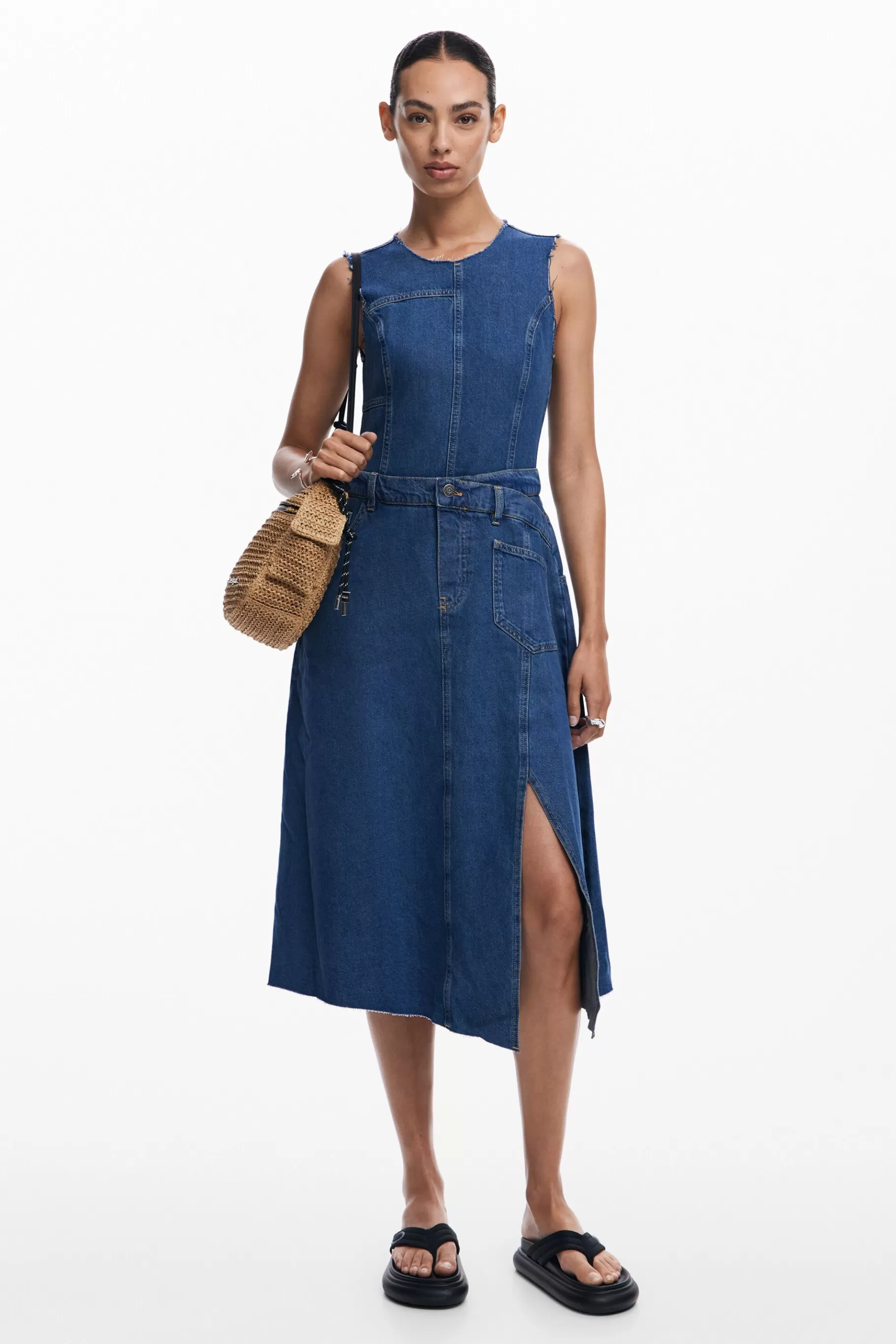 Desigual Vestido midi denim*Mujer Vestidos Y Monos