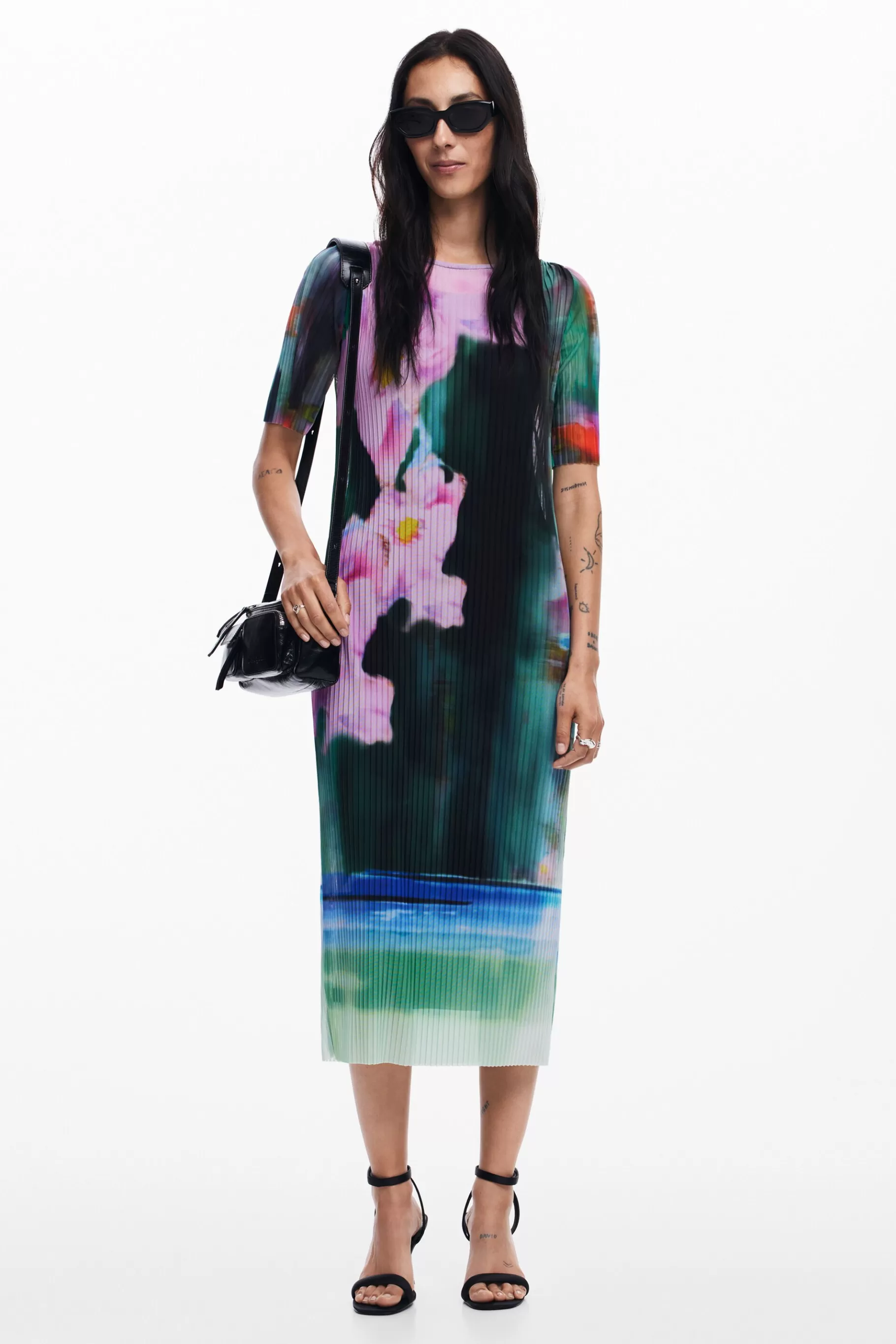 Desigual Vestido midi flores*Mujer Vestidos Y Monos