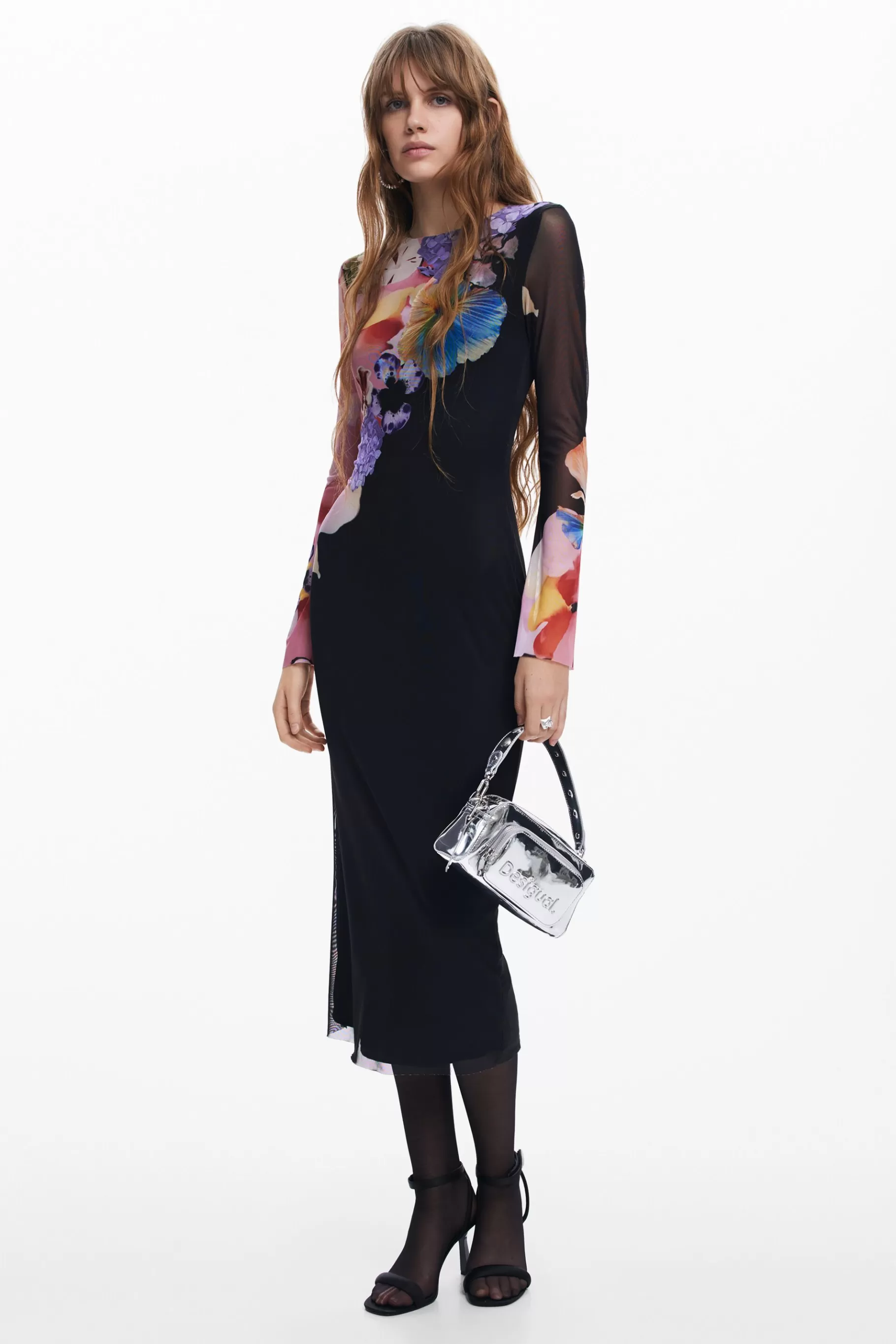 Desigual Vestido midi flores*Mujer Vestidos Y Monos
