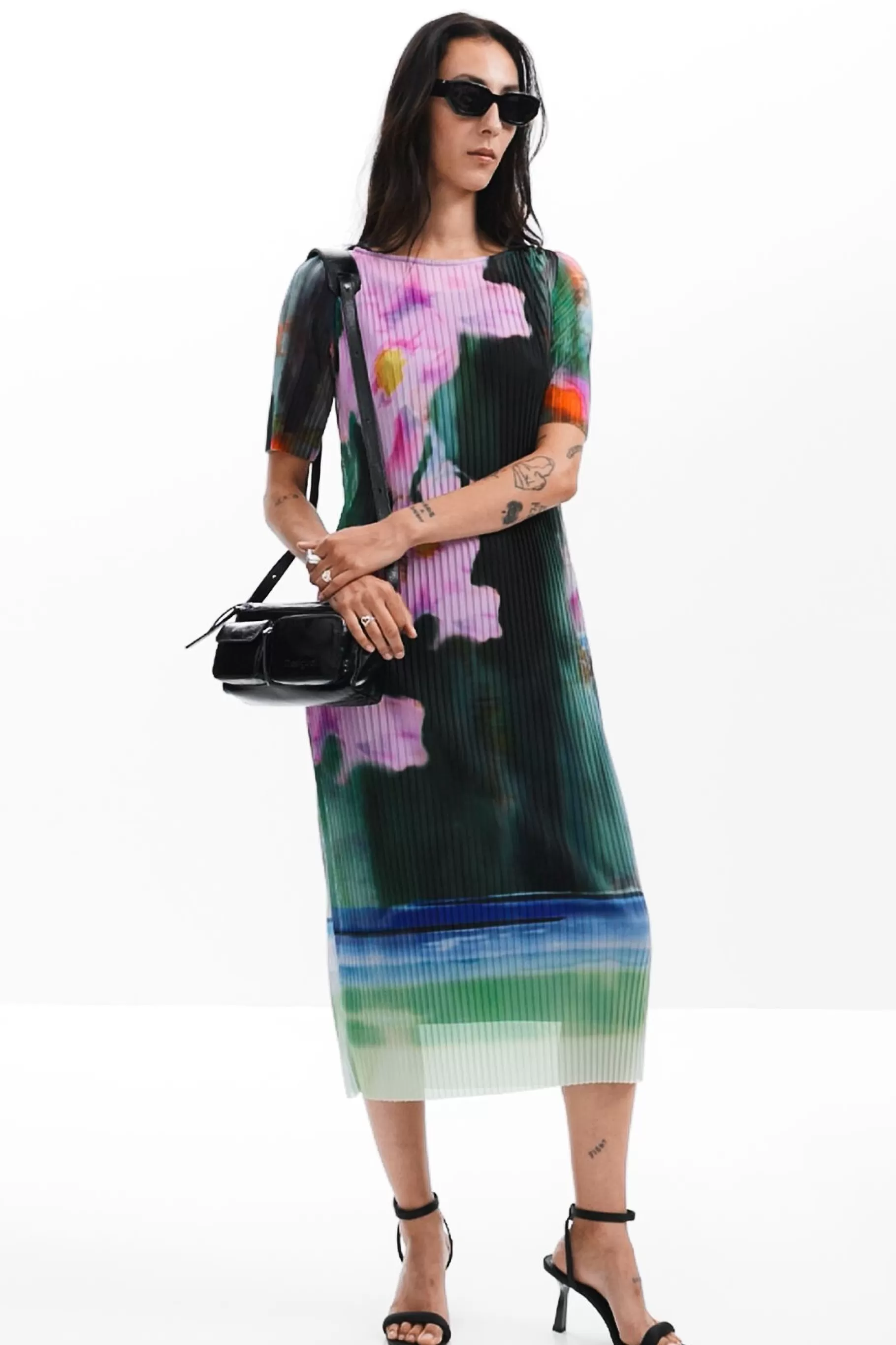 Desigual Vestido midi flores*Mujer Vestidos Y Monos