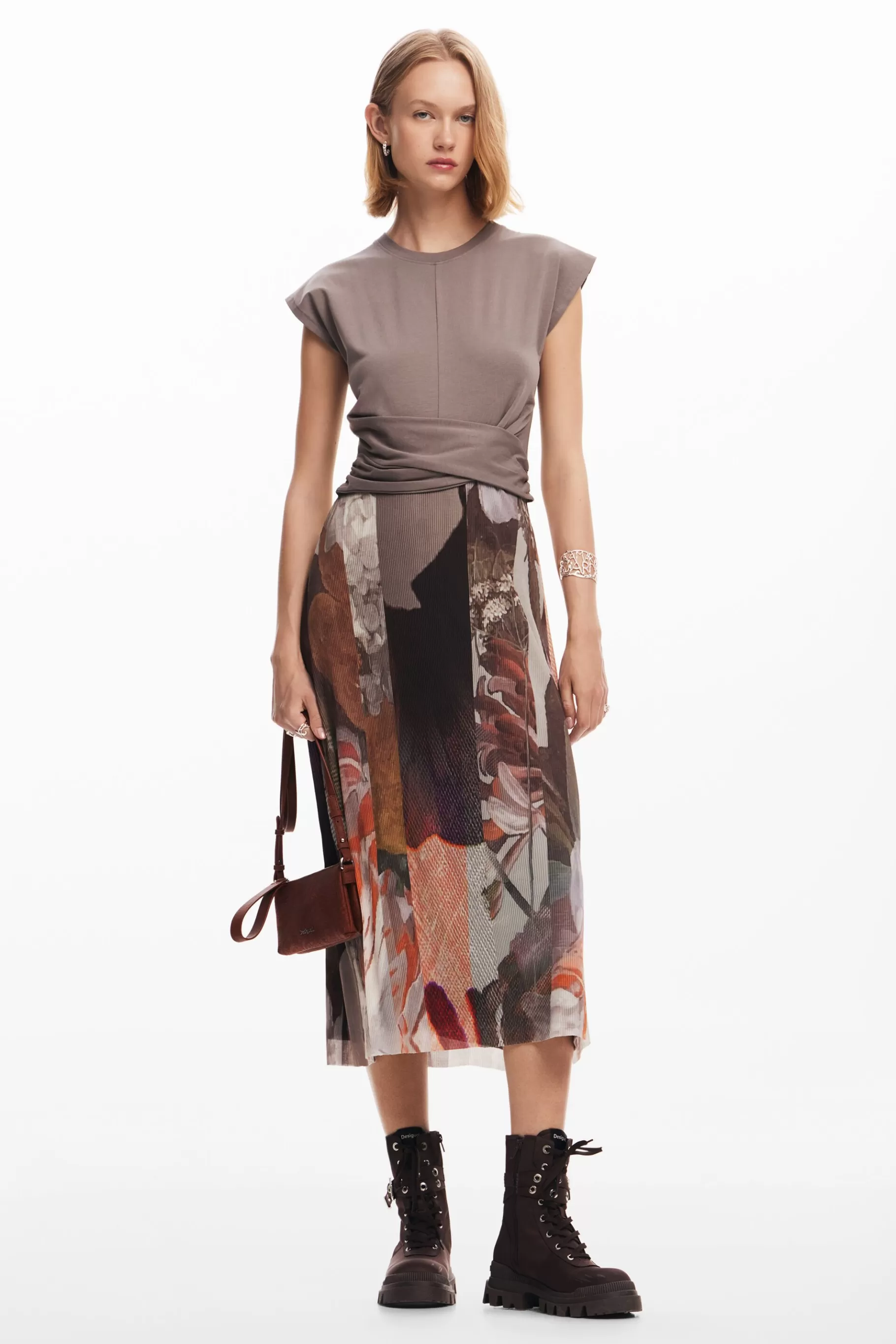 Desigual Vestido midi híbrido flores*Mujer Vestidos Y Monos