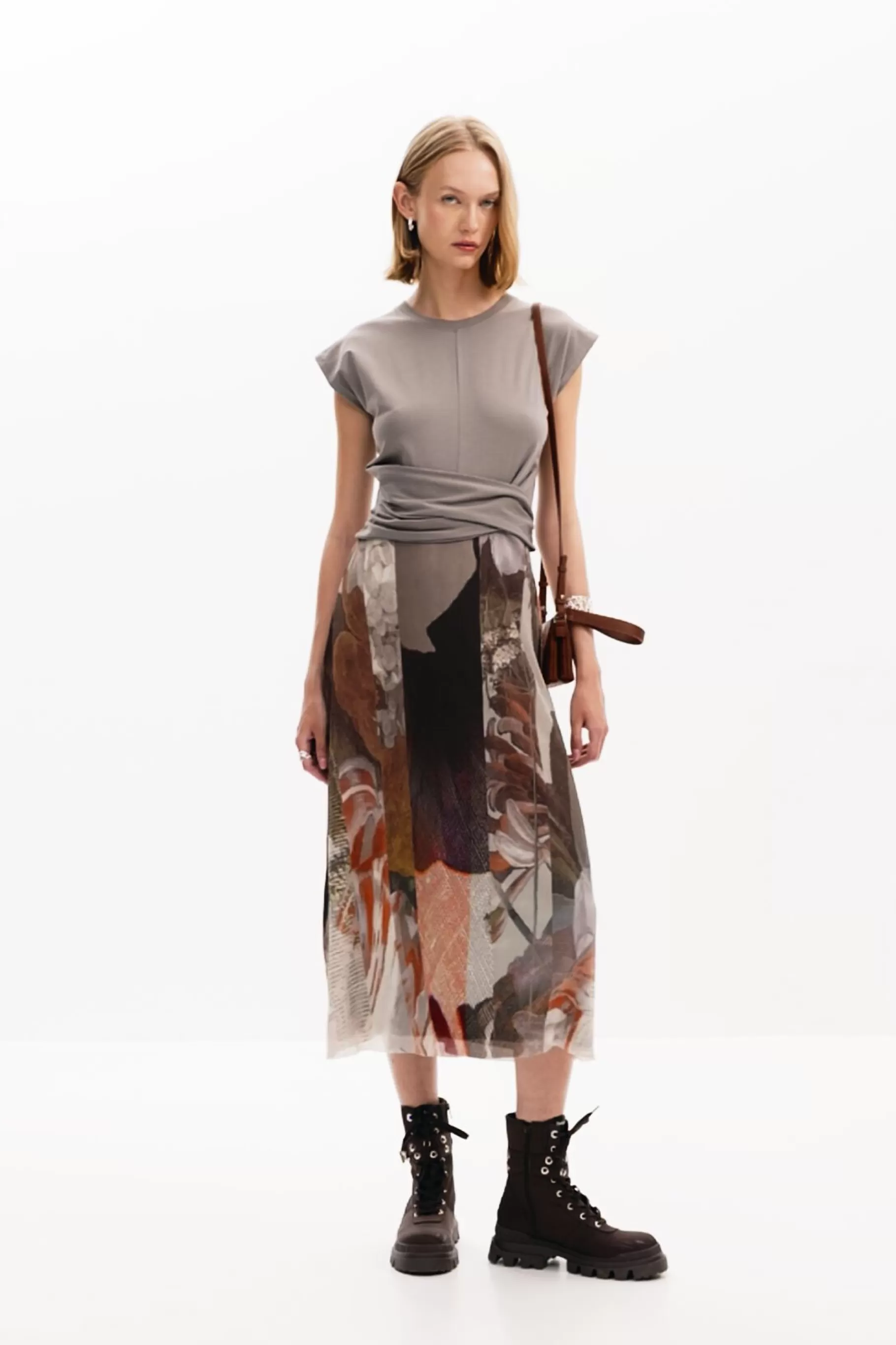 Desigual Vestido midi híbrido flores*Mujer Vestidos Y Monos