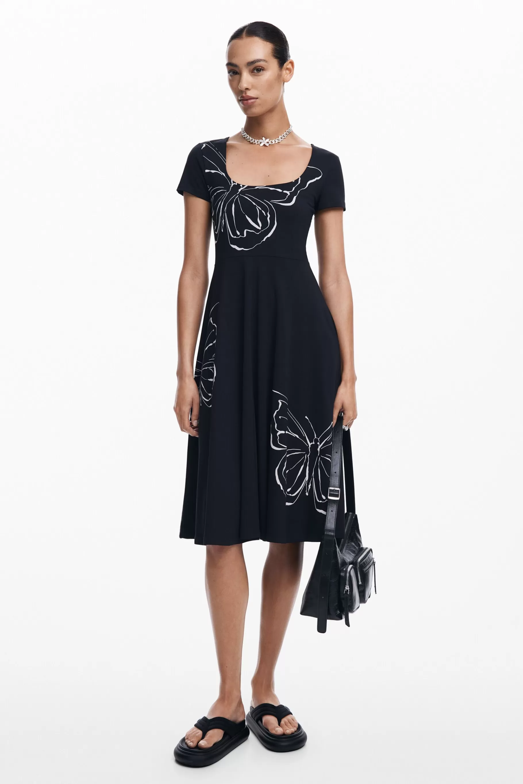 Desigual Vestido midi mariposas*Mujer Vestidos Y Monos