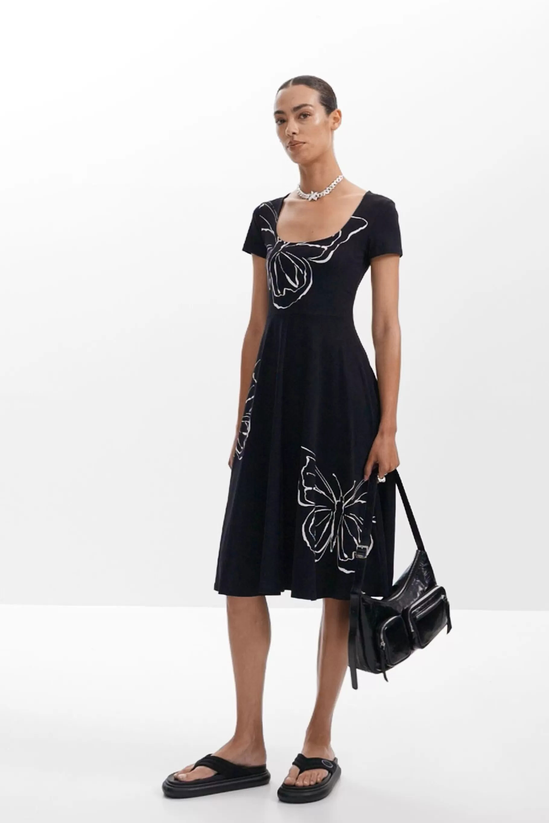 Desigual Vestido midi mariposas*Mujer Vestidos Y Monos