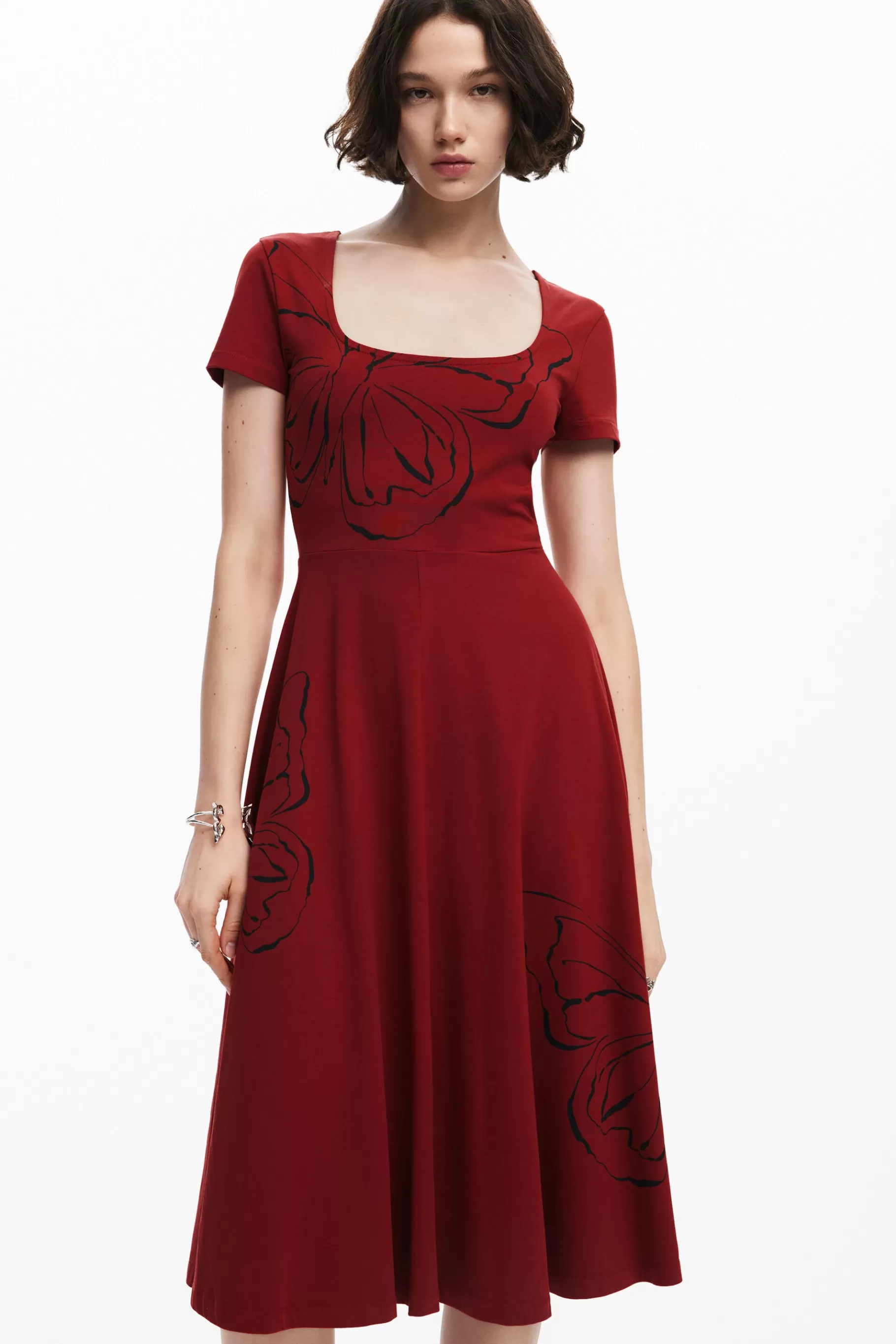 Desigual Vestido midi mariposas*Mujer Vestidos Y Monos