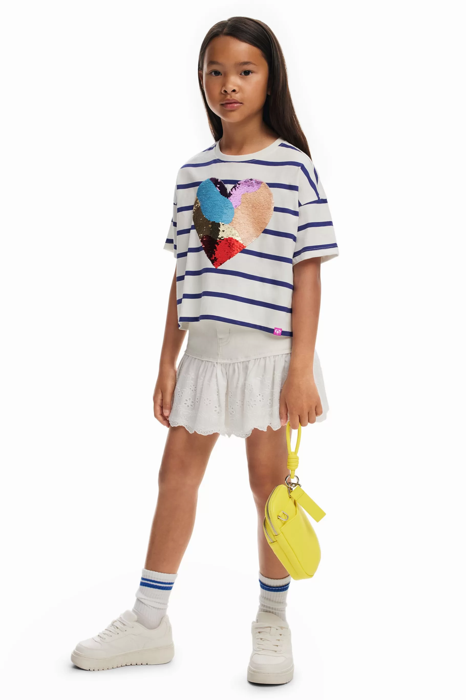 Desigual Vestido rayas corazón* Camisetas Y Camisas