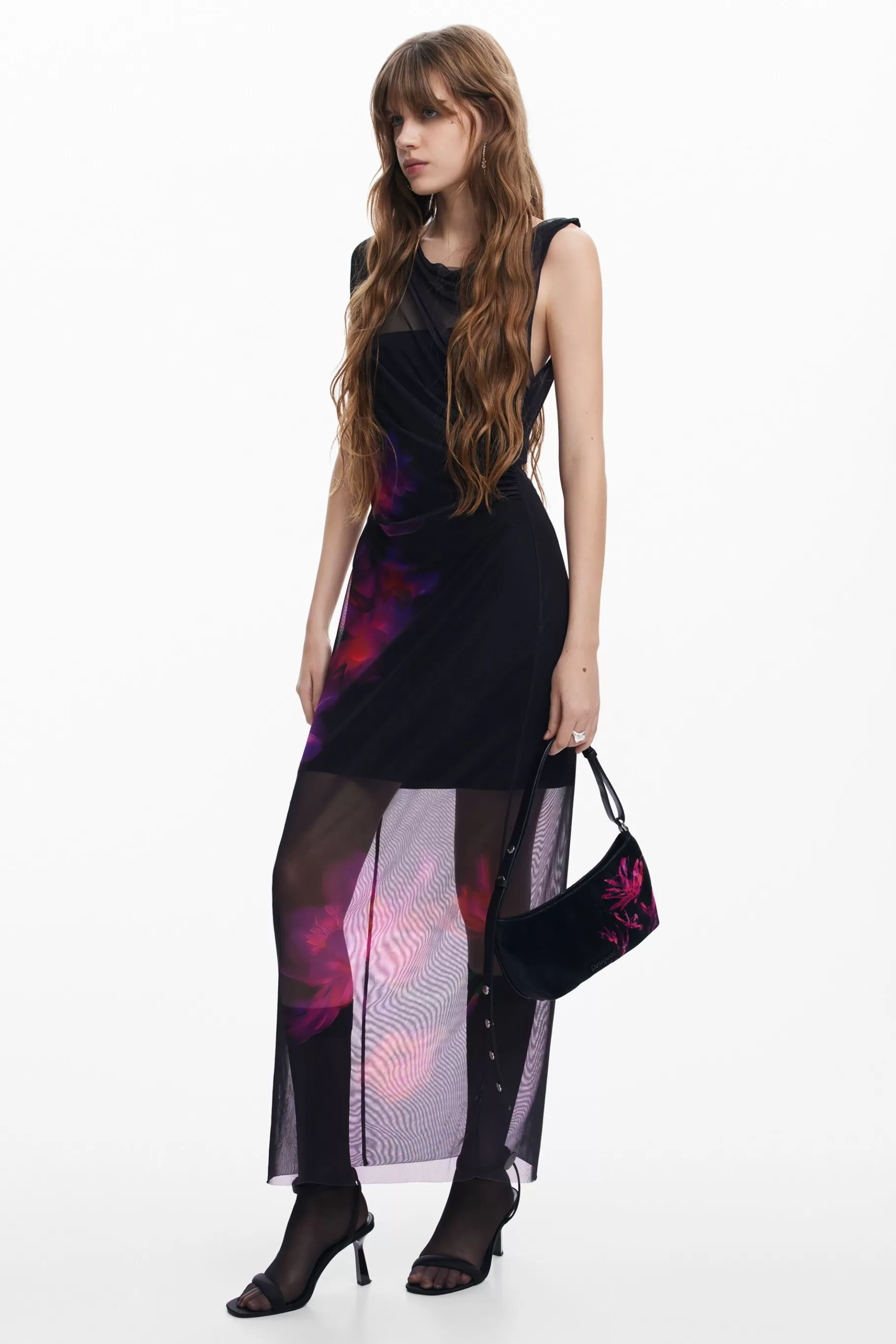 Desigual Vestido tul flores*Mujer Vestidos Y Monos